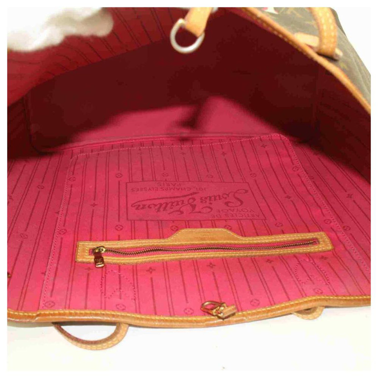 Louis Vuitton Mon Monogram Stripe Neverfull GM Red Tote Bag Large 858623  Leather ref.297632 - Joli Closet
