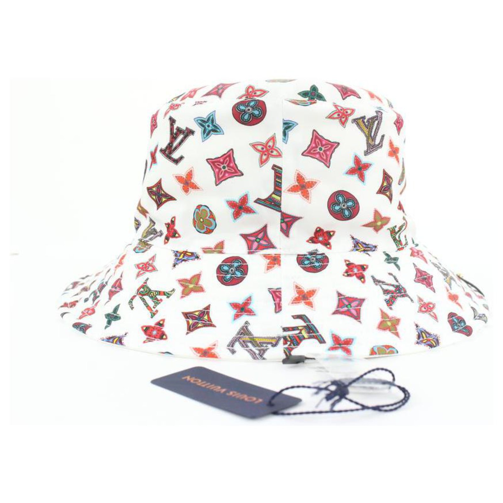 Louis Vuitton LV Crochet Stripes Bucket Hat - Grey Hats, Accessories -  LOU787362