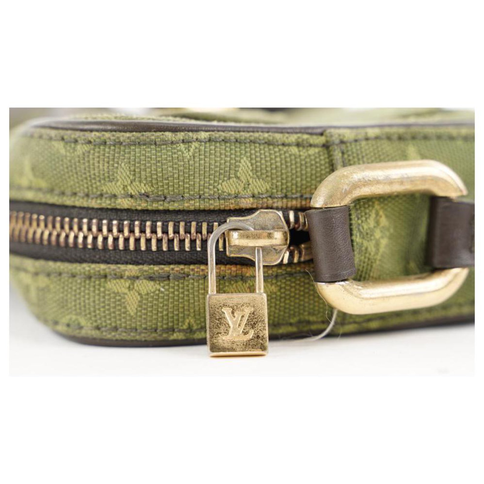 Louis Vuitton Green Khaki Mini Lin Juliette MM Crossbody bag 254lvs212