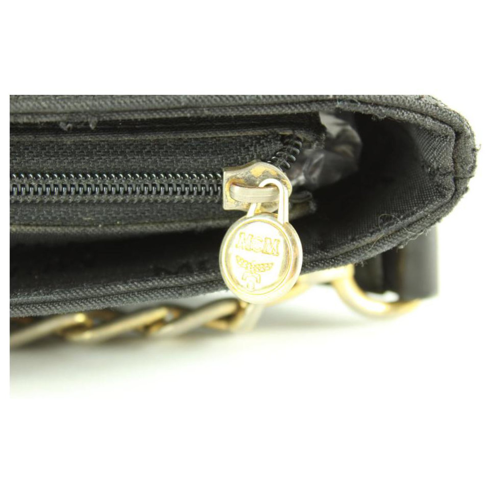 MCM Black Monogram Visetos Chain Tote Bag Leather ref.297934 - Joli Closet