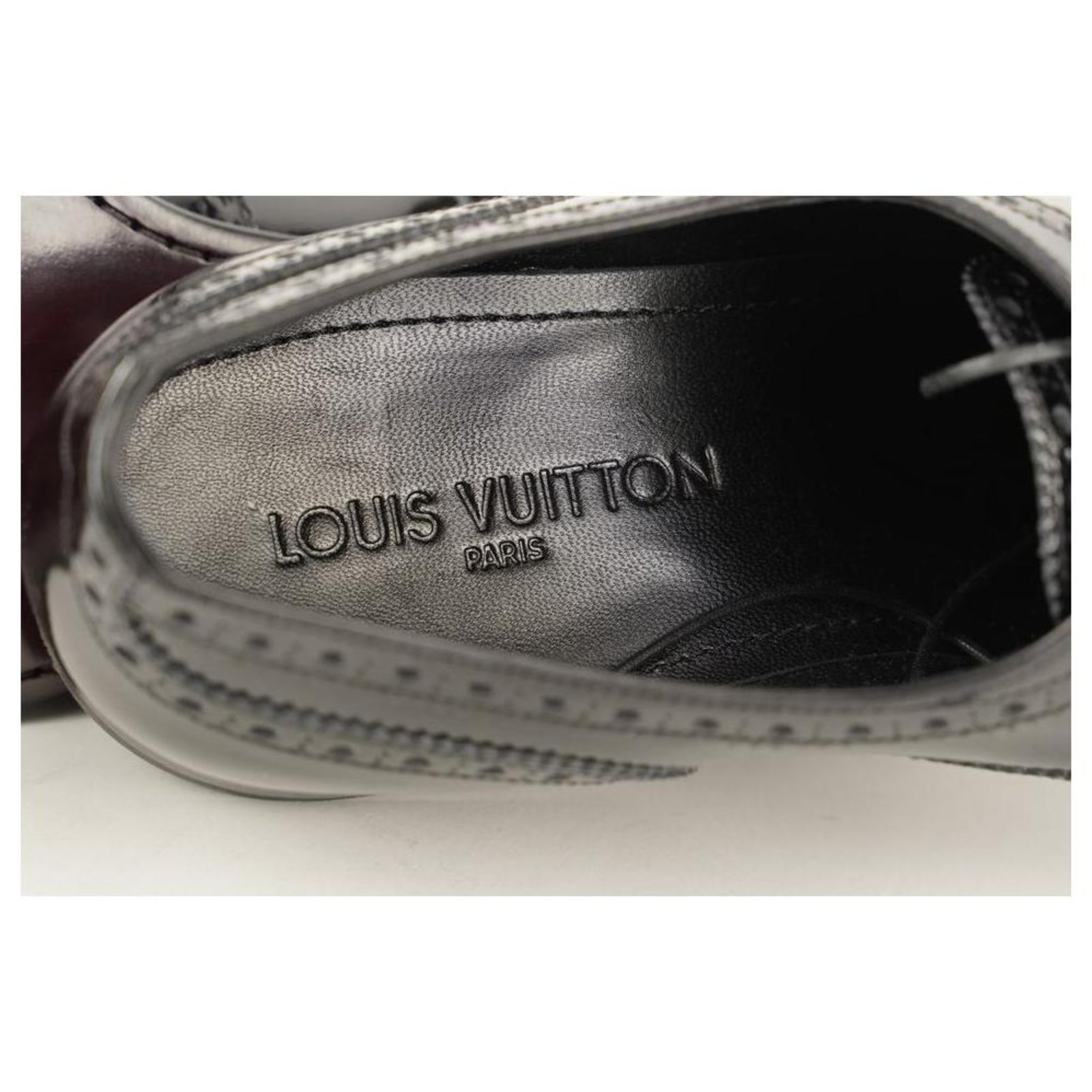 Louis Vuitton Men's Black Patent Derby Oxford Wing Tip Dress Shoes  ref.298013 - Joli Closet