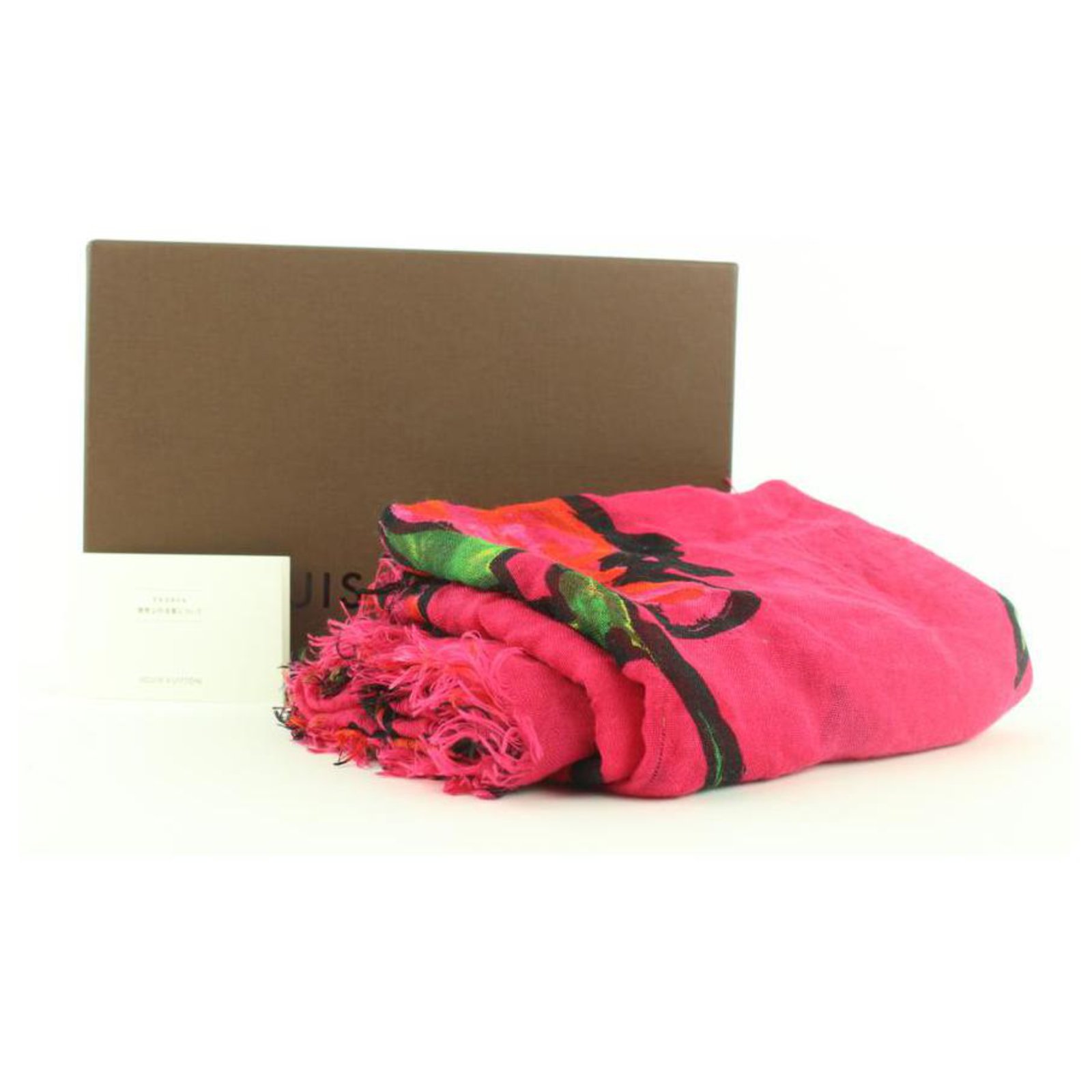 Louis Vuitton F/W 2008 Stephen Sprouse Wool Roses Graffiti Scarf