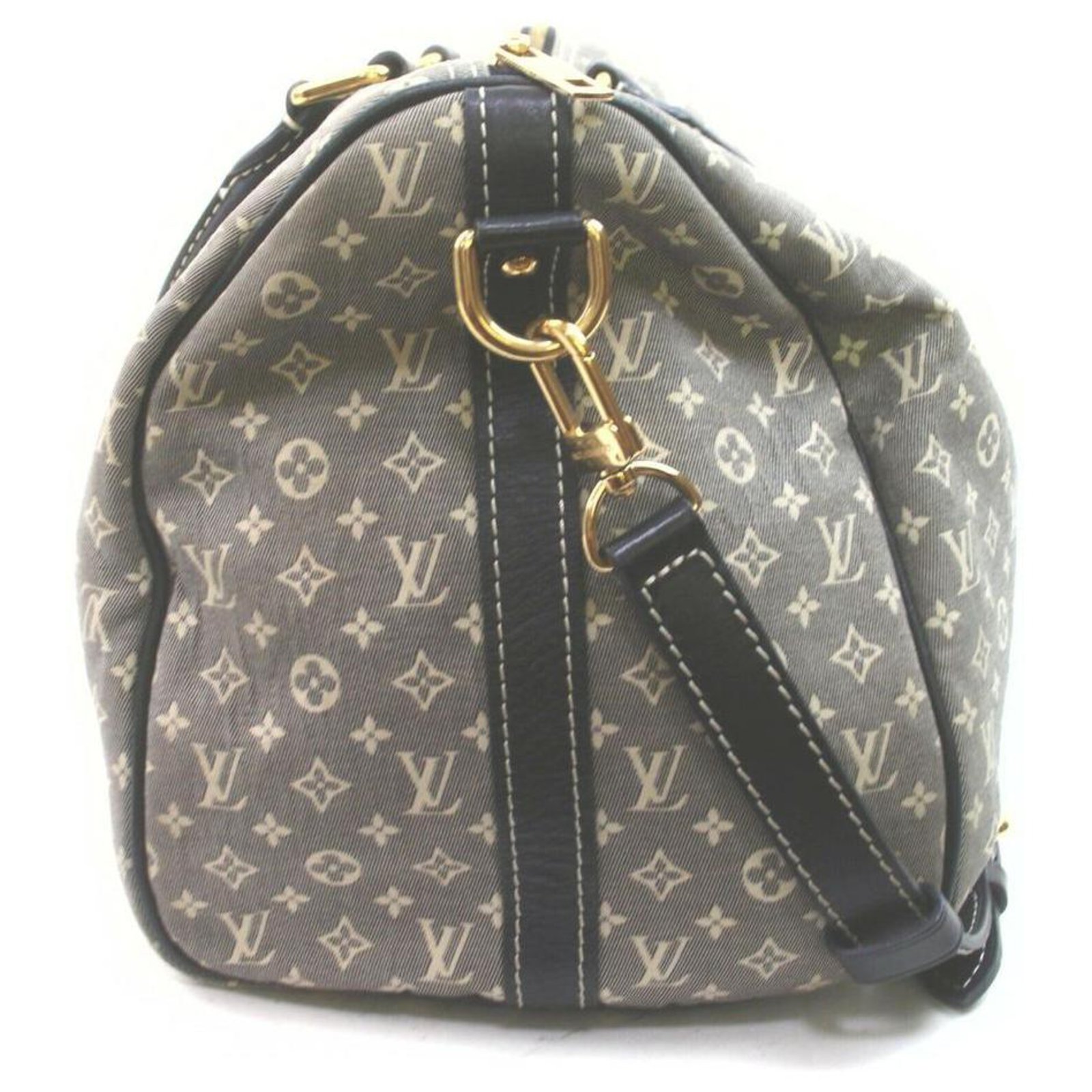 Louis Vuitton Navy Monogram Mini Lin Speedy Bandouliere 30 With strap  ref.298073 - Joli Closet