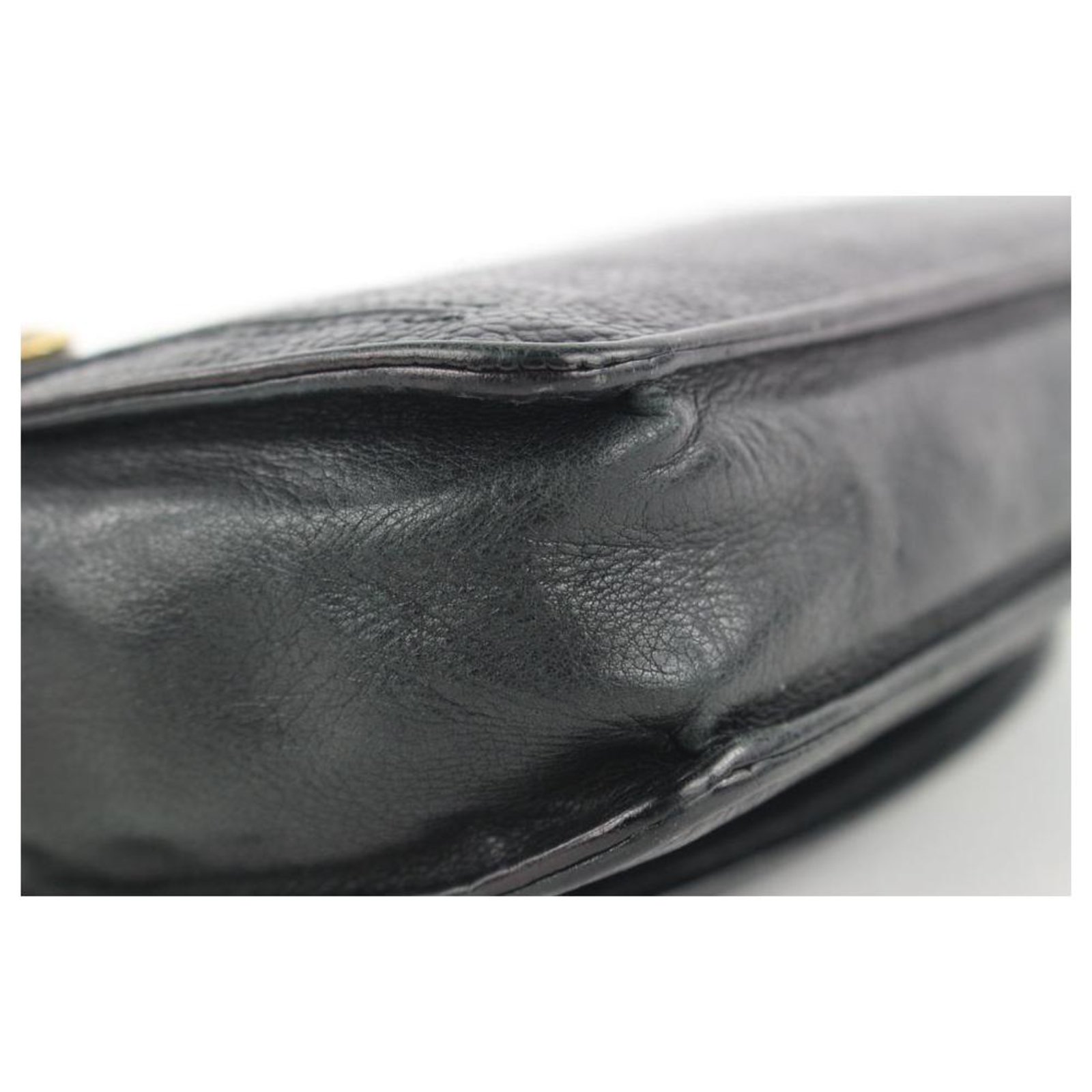 Chanel Black Caviar Leather CC Logo Timeless Wallet on Chain Flap Bag 4CC823