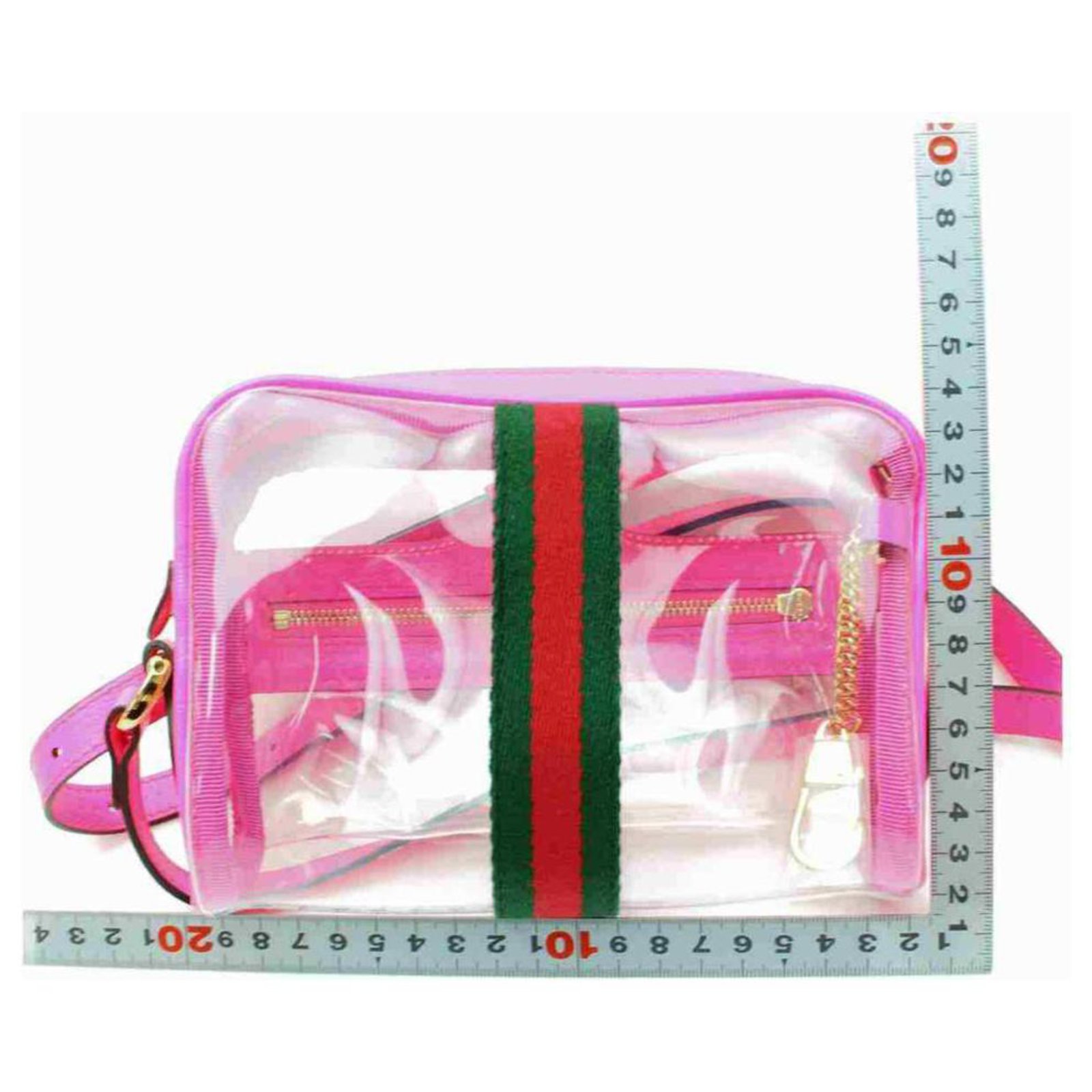 Gucci Pink Translucent Ophidia Camera Bag Crossbody Clear Beach