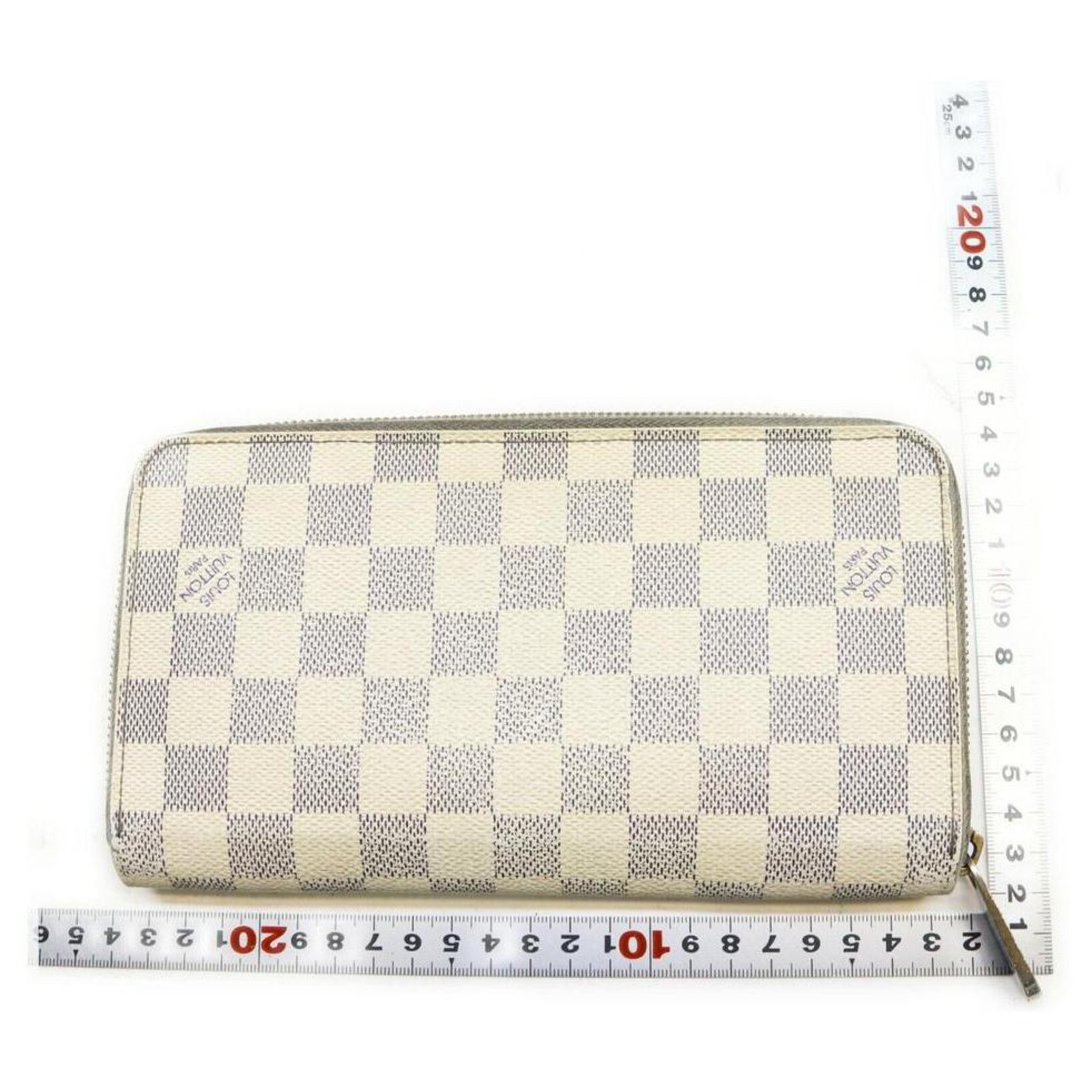 Louis Vuitton Damier Azur Zippy Organizer Wallet Zip Around Beige Leather  ref.293615 - Joli Closet