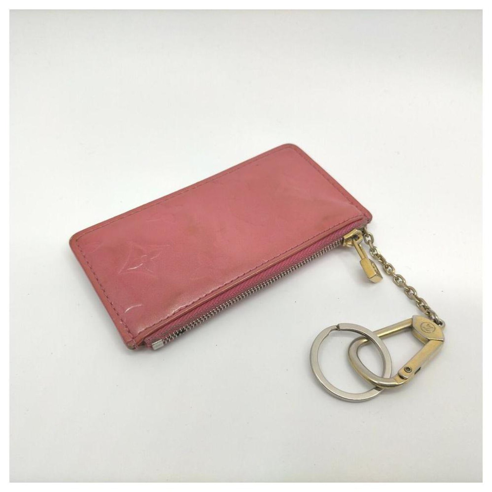 Louis Vuitton Pink Monogram Vernis Pochette Cles Key Pouch Keychain Metal  ref.298434 - Joli Closet