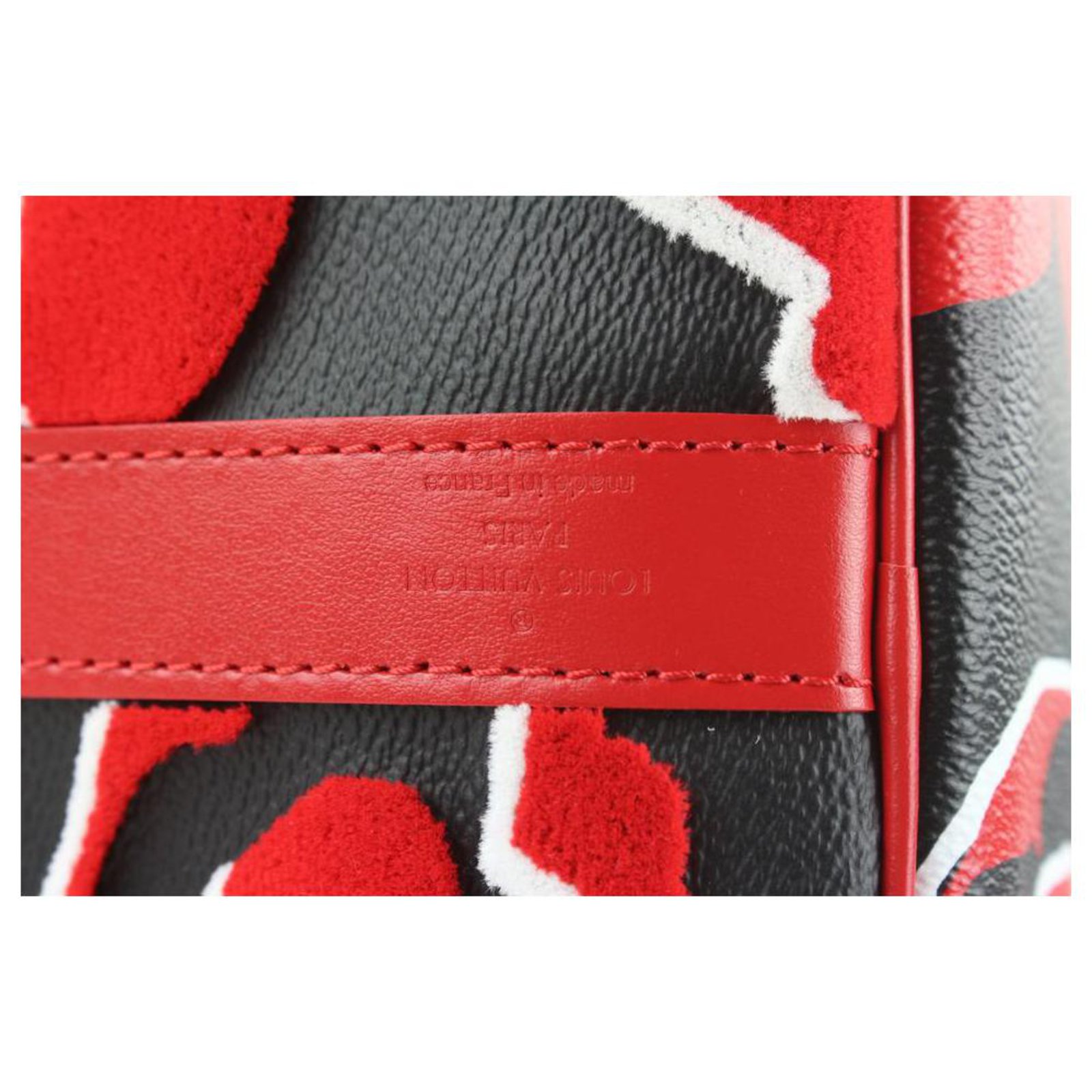 Louis Vuitton LVxUF Urs Fischer Red x Black Monogram Keepall Bandouliere 45  Leather ref.298595 - Joli Closet
