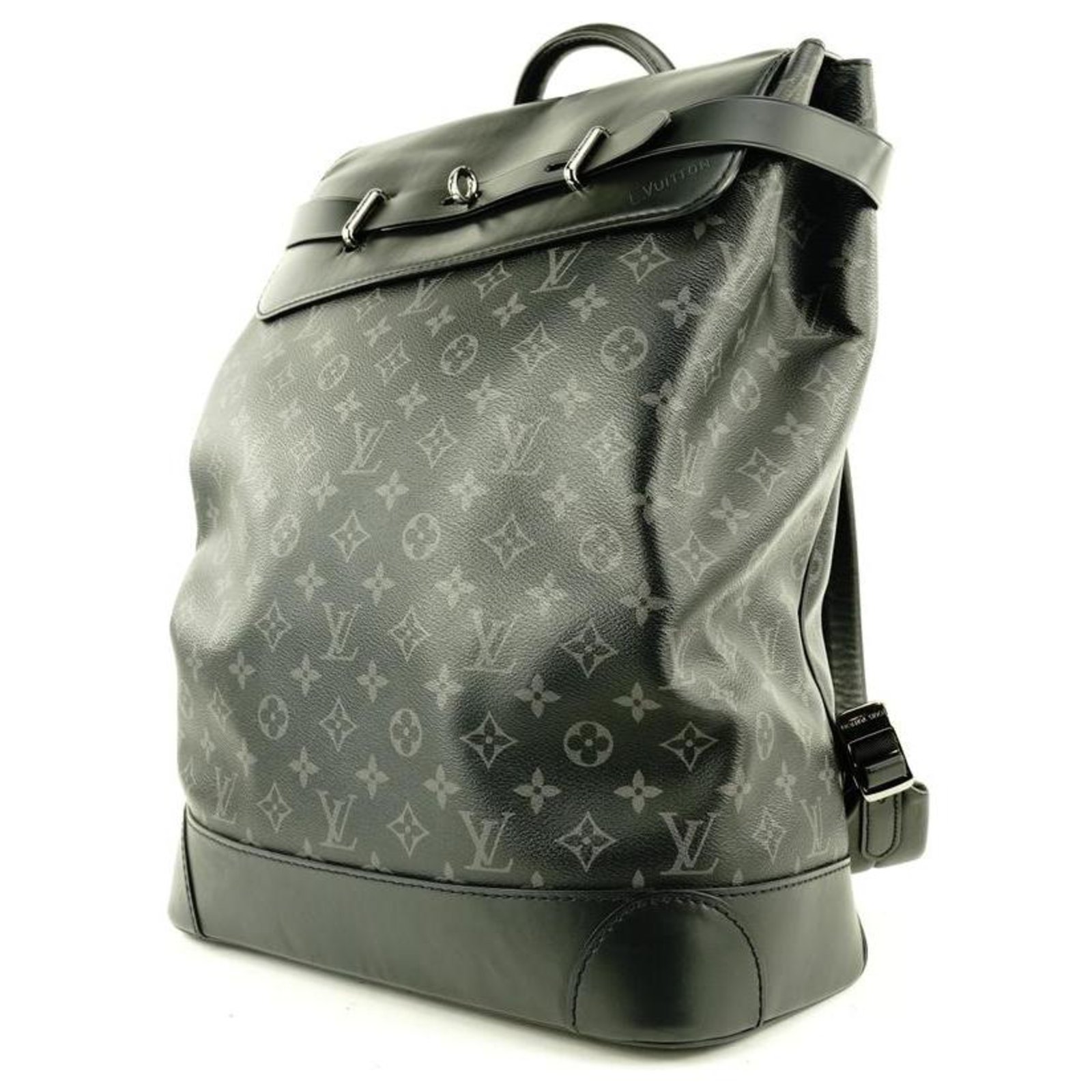 Louis Vuitton Black Monogram Eclipse Steamer Backpack Leather ref