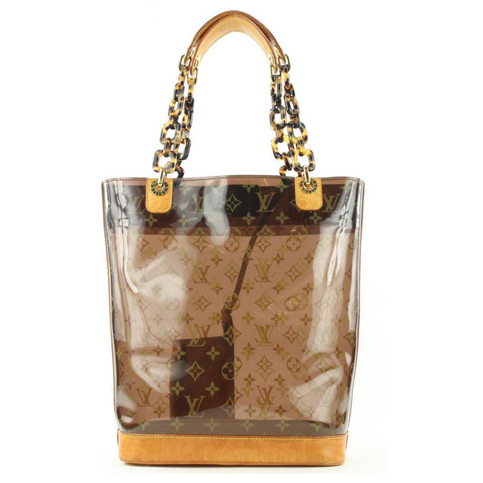 Louis Vuitton Clear Ambre Neo Cabas MM Studded Tote Bag 64lvs126