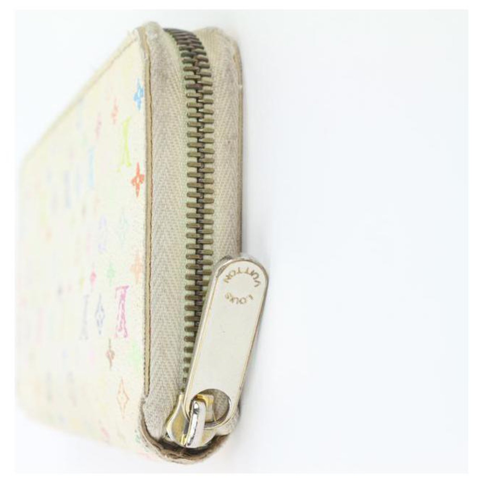 Louis Vuitton White Monogram Multicolor Zippy Wallet Zip Around 1lvs17