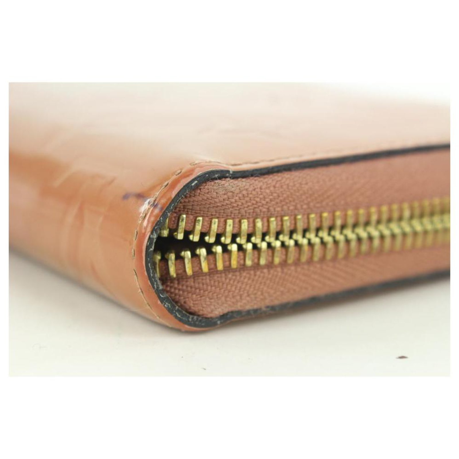 Zip Around Wallet in Monogram Vernis leather, Gold Hardware