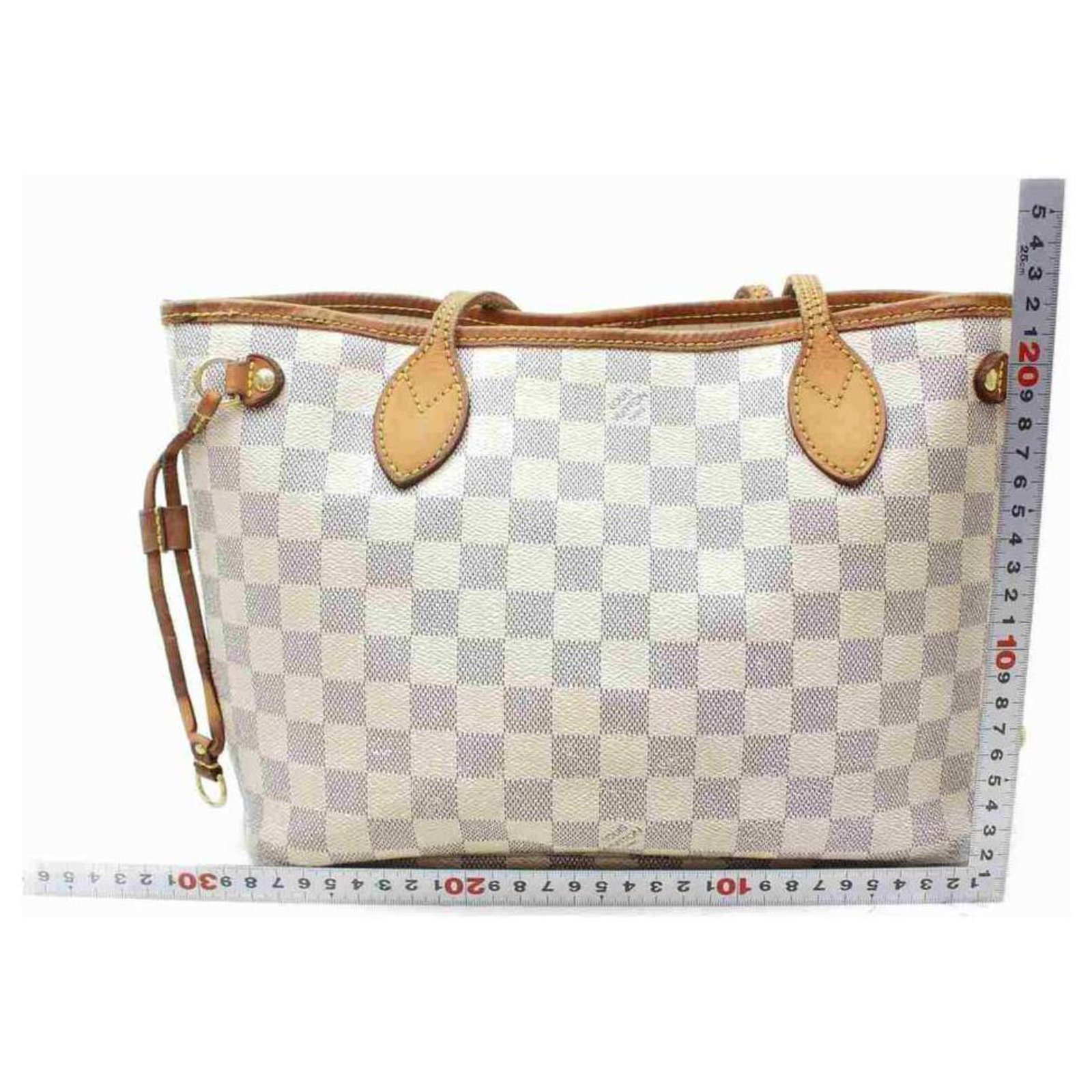 Louis Vuitton Small Damier Azur Neverfull PM Tote Bag Leather ref.298941 -  Joli Closet