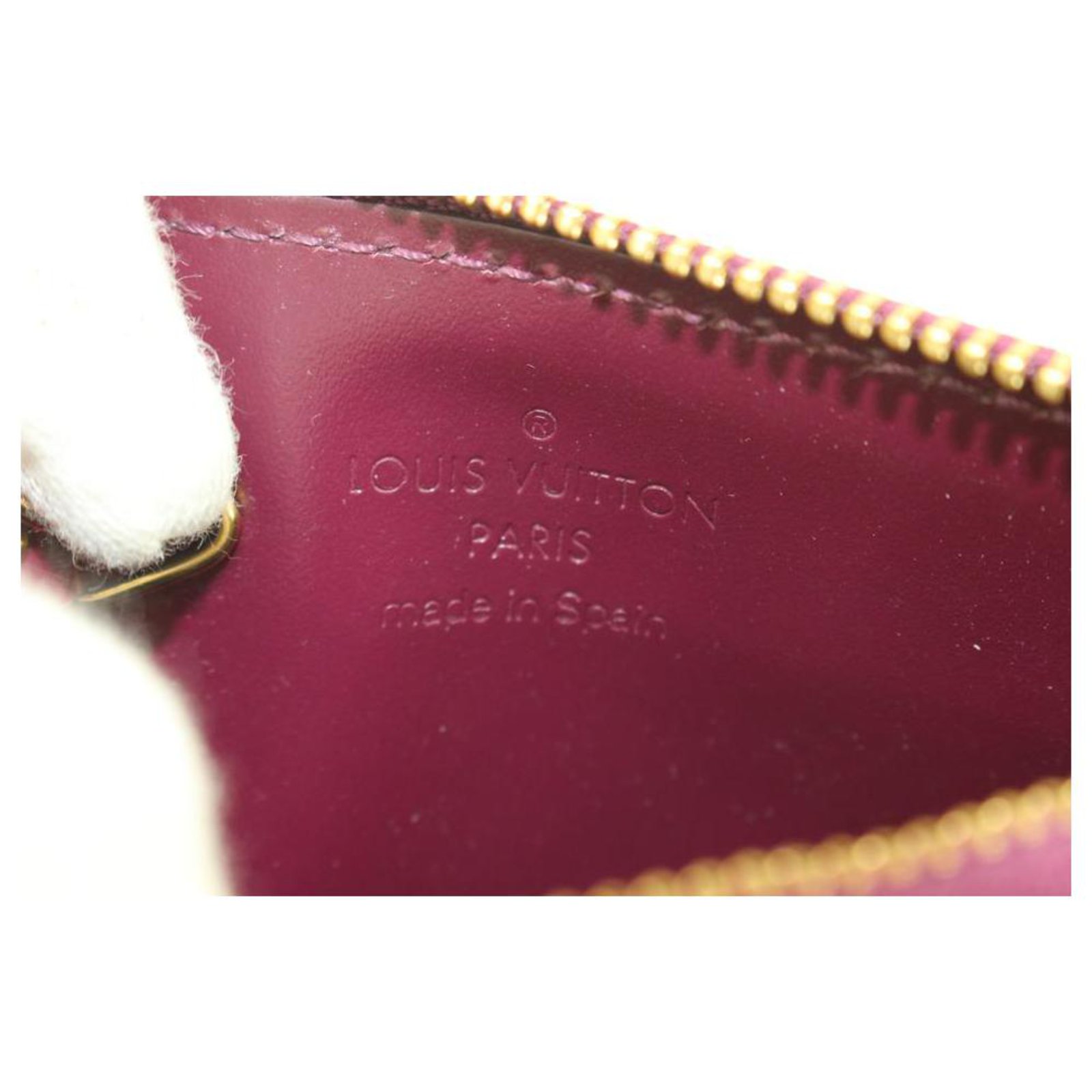 Louis Vuitton Amarante Monogram Vernis Key Pouch NM Pochette Cles Keychain  7lvs421