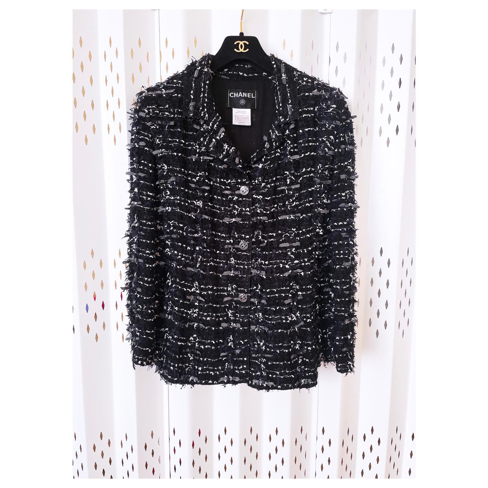 Chanel 7K$ New Fantasy Tweed Jacket Black ref.299172 - Joli Closet