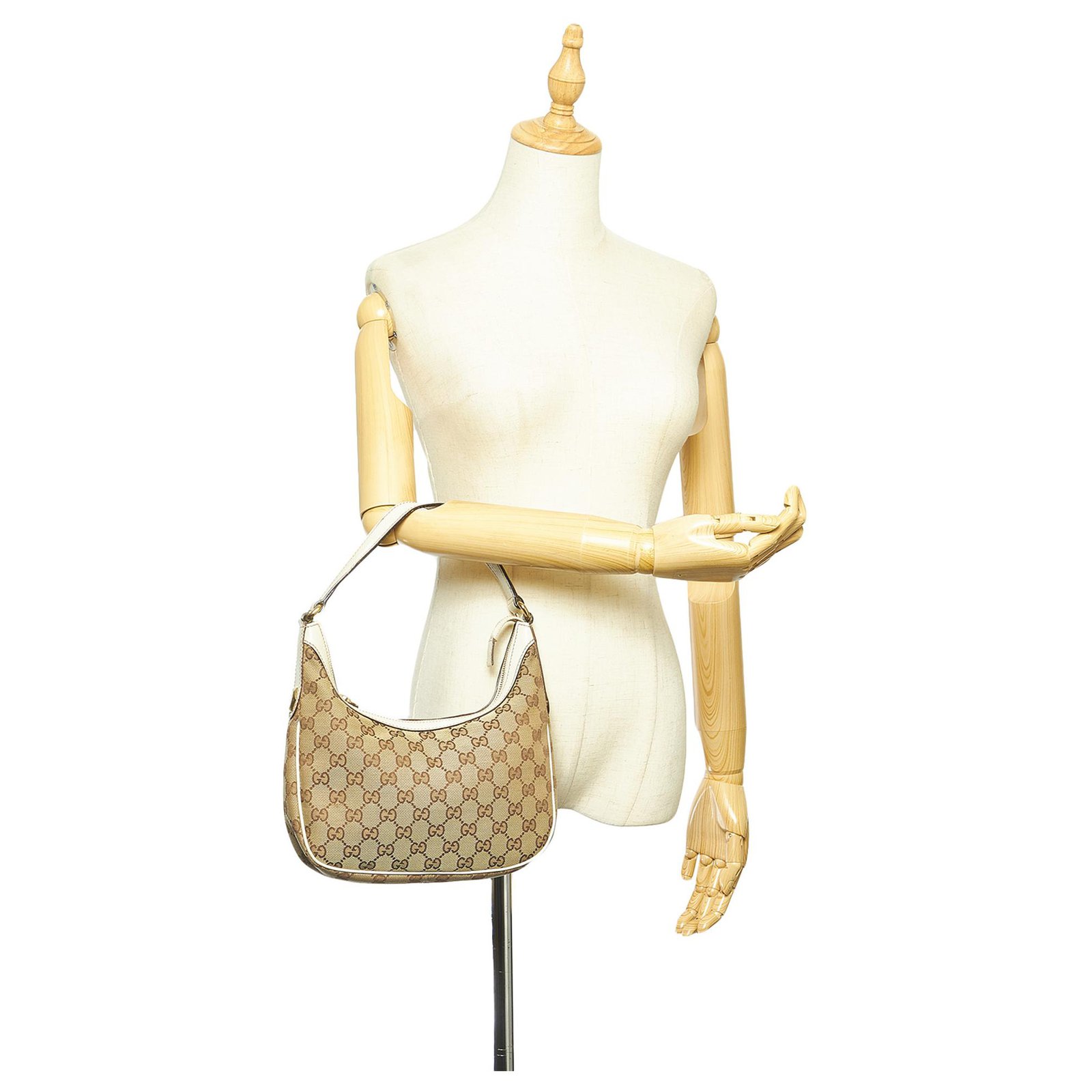 Gucci Brown Vintage Square G Suede Hobo Bag Beige Leather Pony-style  calfskin ref.563482 - Joli Closet