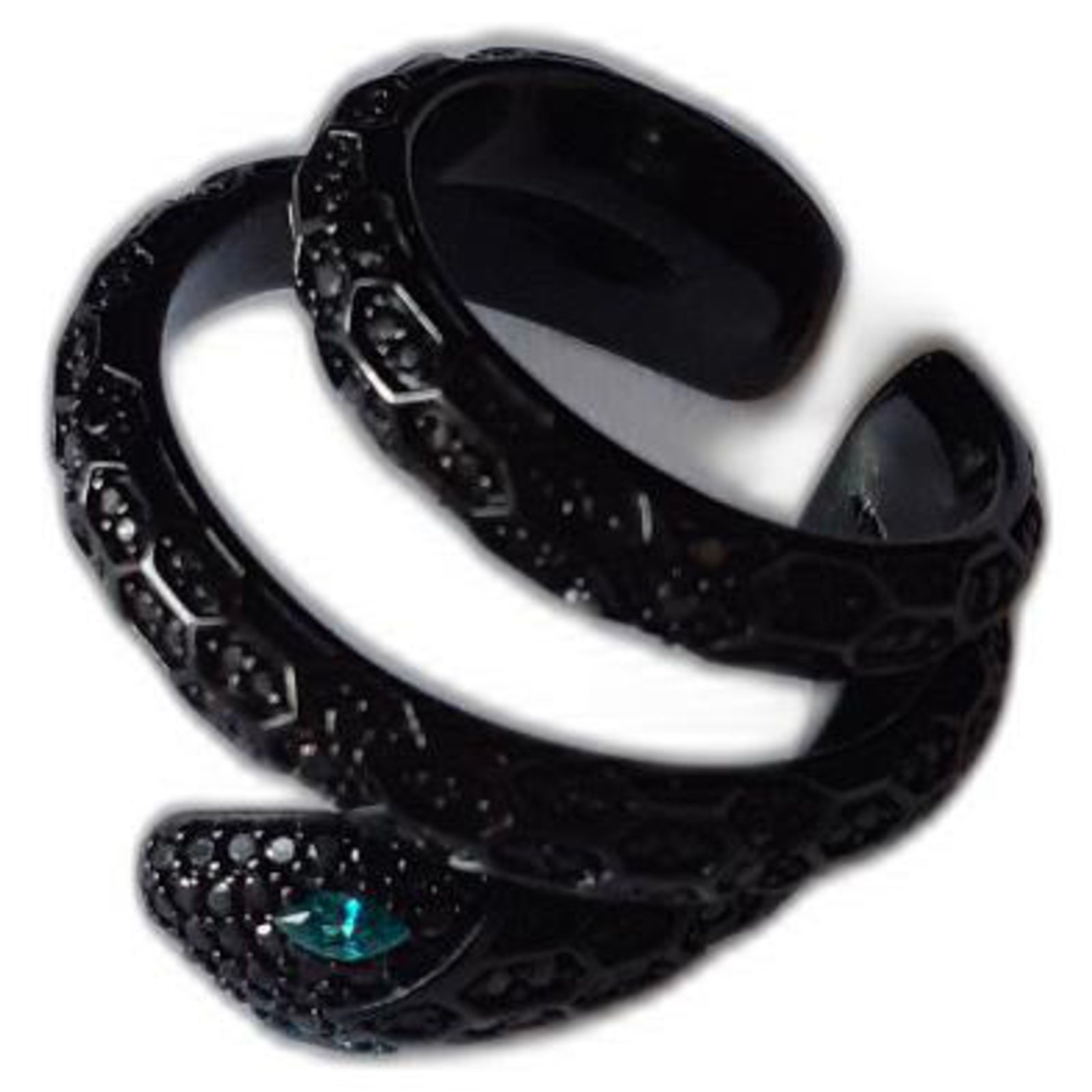 APM Monaco MONO BOUCLE SERPENT ARGENT Noir ref.300409 Joli Closet