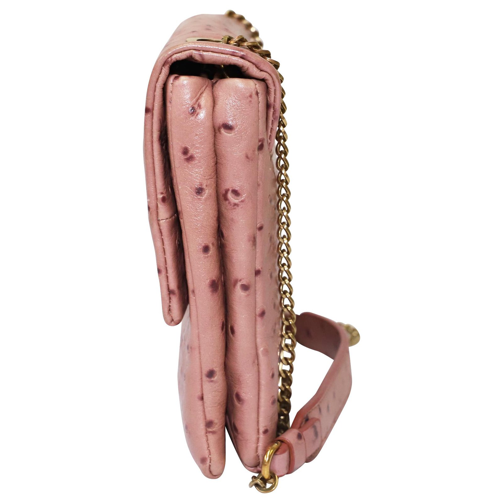 Lanvin Sugar Mini Ostrich-effect Leather Cross-body Bag in Pink