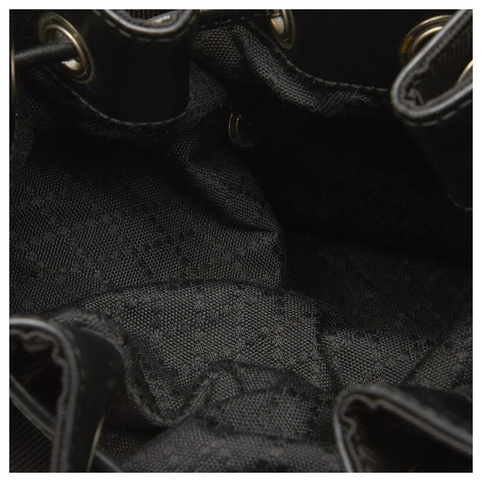 Gucci Black Bamboo Nylon Bucket Bag Leather Pony-style calfskin Cloth ...
