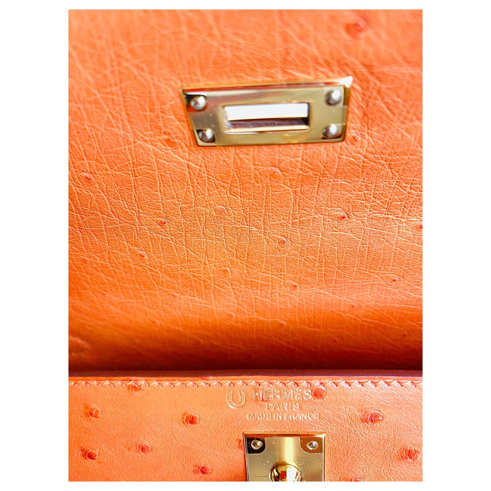 Hermès KELLY II tangerine orange ostrich Exotic leather ref.303266