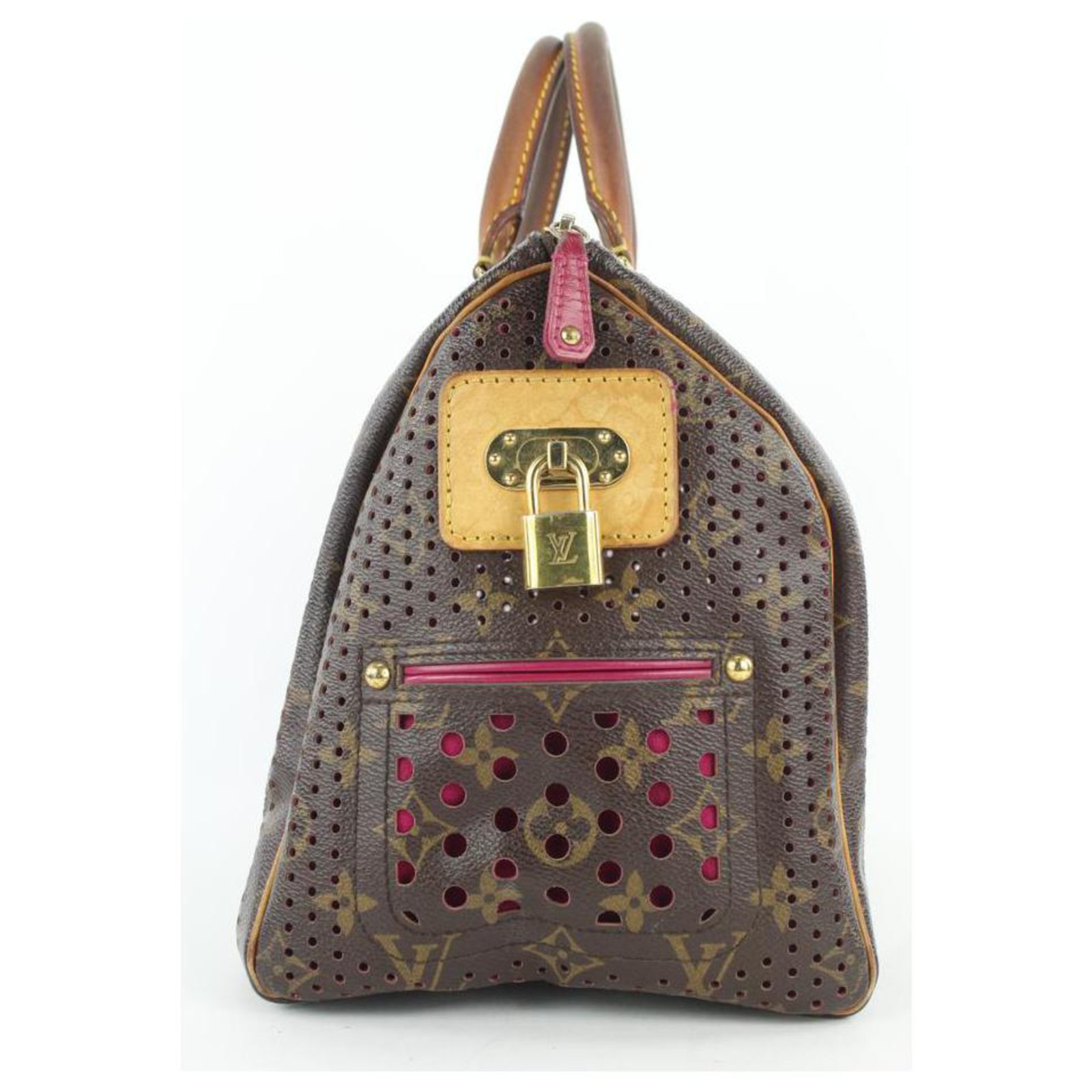 Louis Vuitton Fuchsia Monogram Perforated Canvas Limited Edition Speedy 30  Bag Louis Vuitton