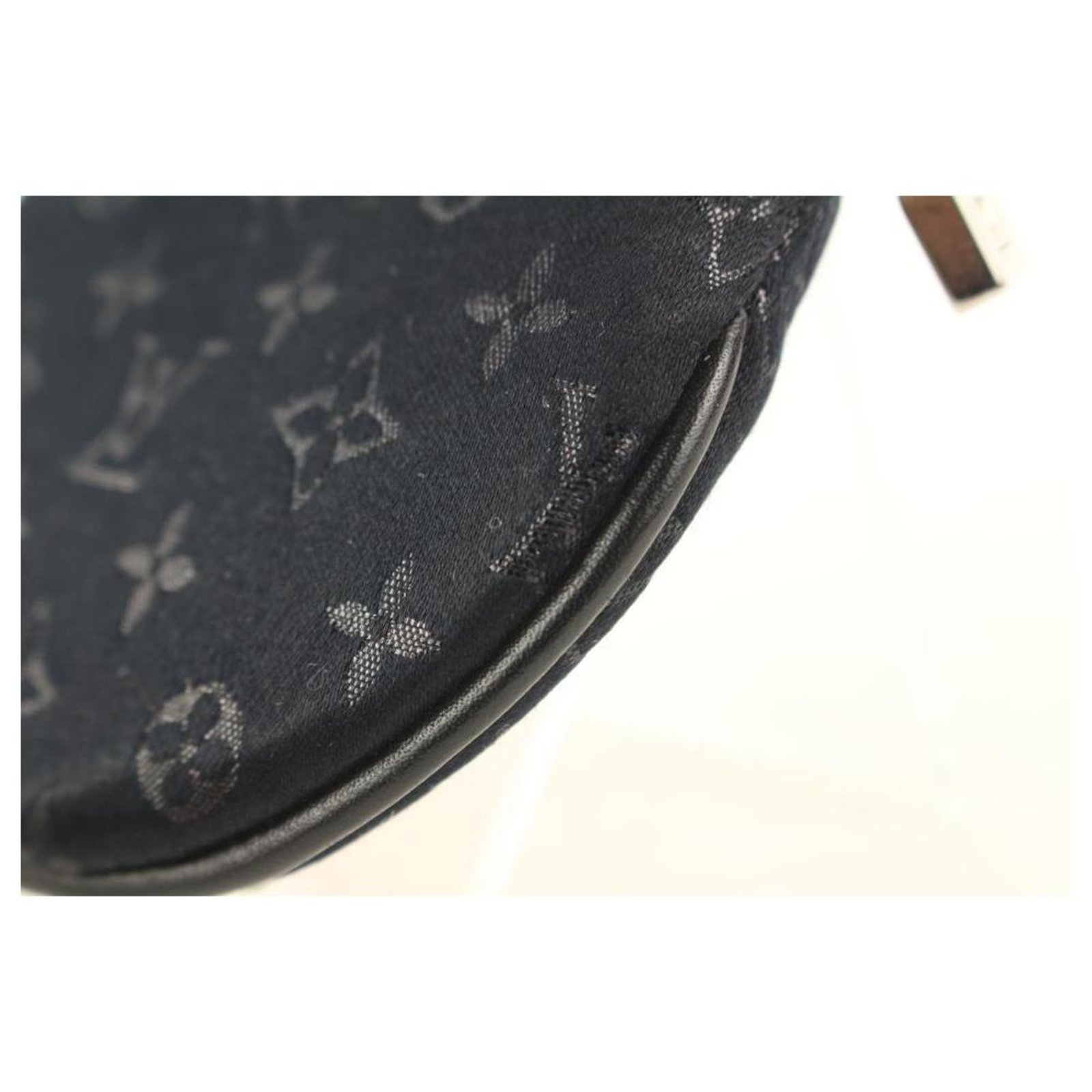 Louis Vuitton Black Monogram Satin Conte De Fees Apple Round Coin Pouch