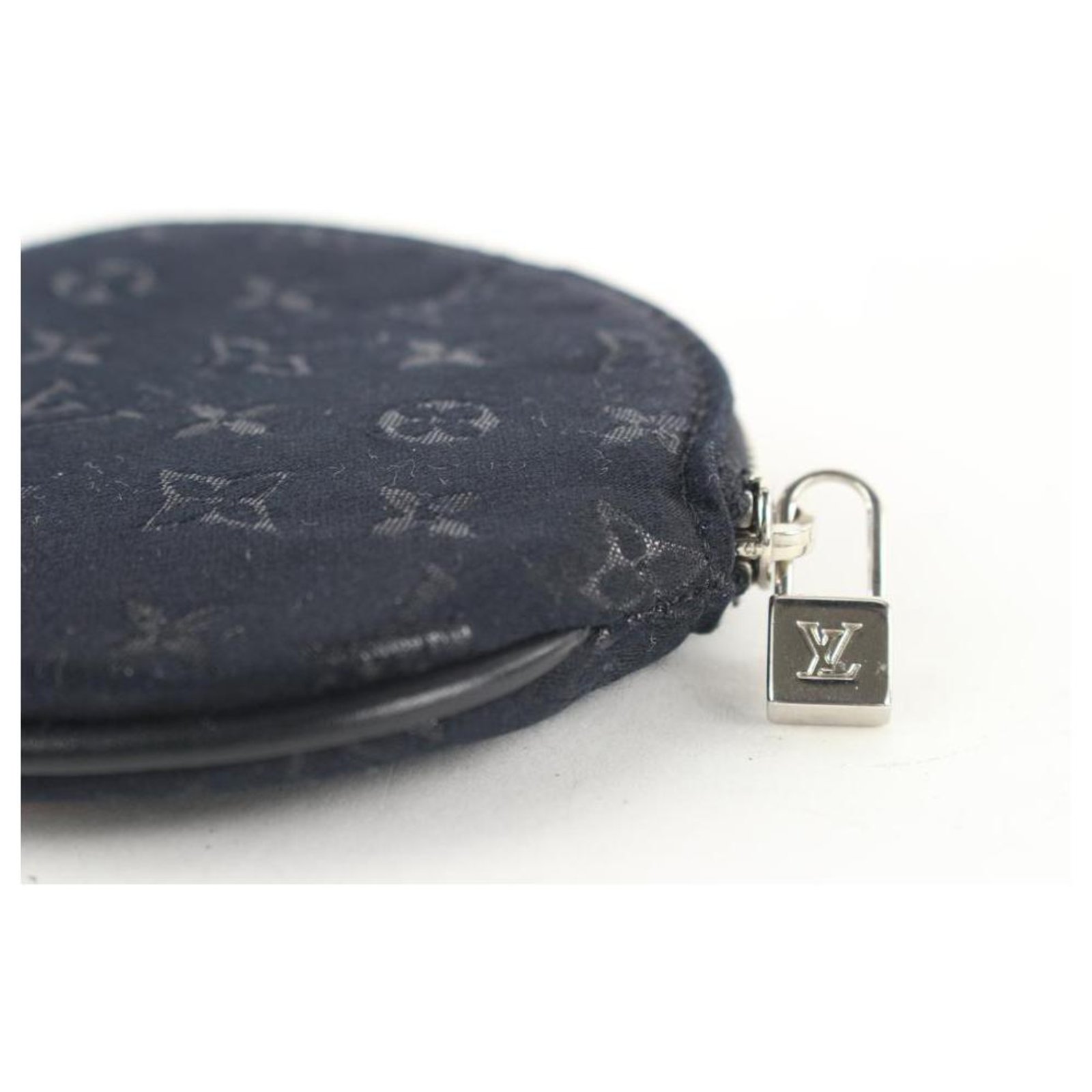 Louis Vuitton Black Satin Monogram Conte de Fees Apple Round Coin