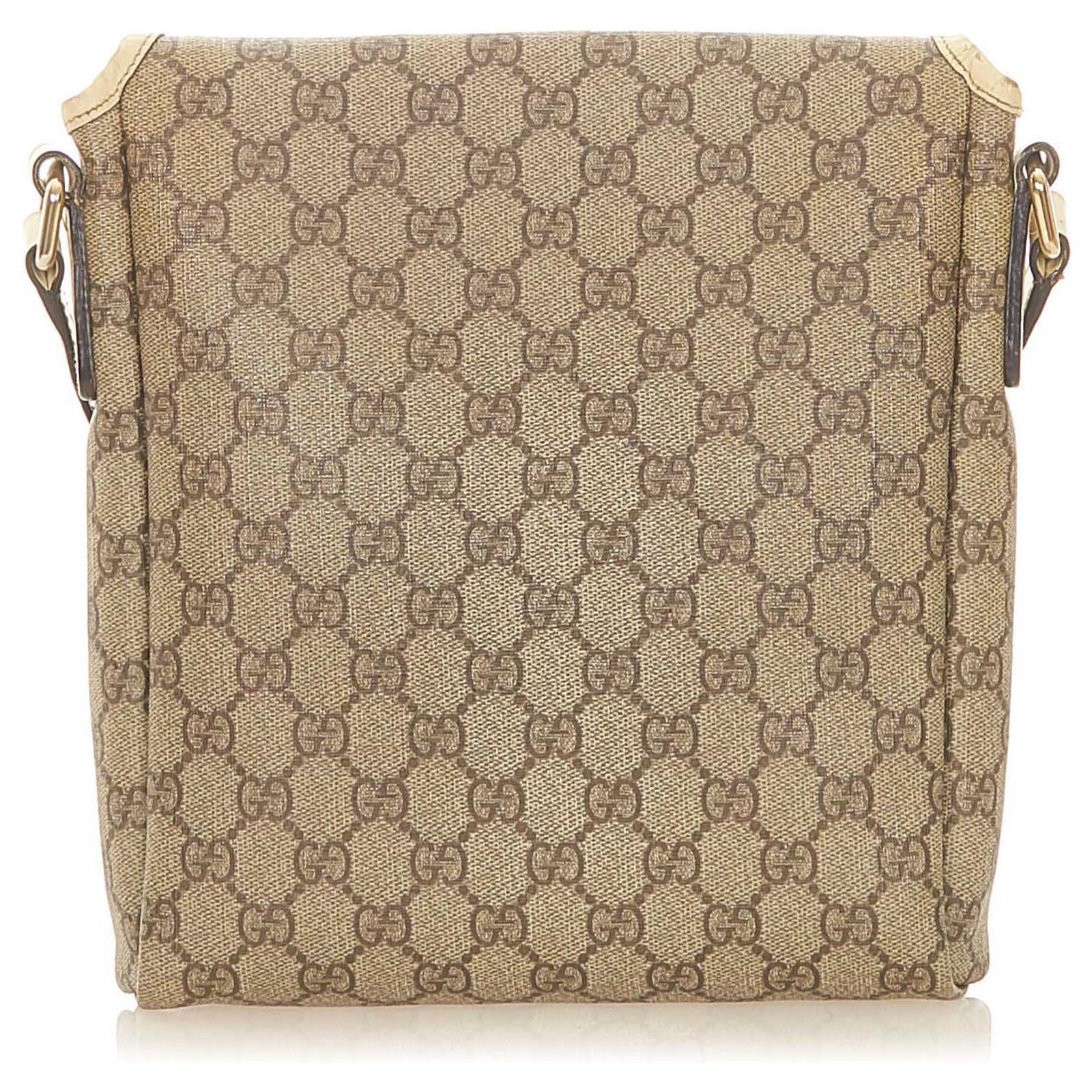 ショルダーバッグ・ポシェット GUCCI Crossbody Bags Women Fabric Beige/Brown Gucci Brown GG Supreme Crossbody Bag White Beige Leather