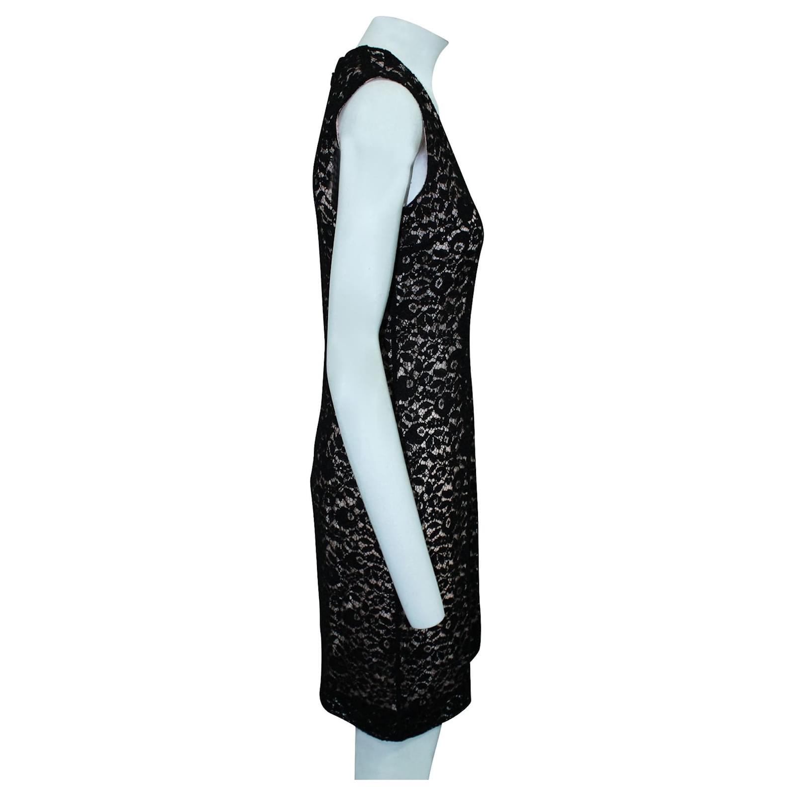 Lanvin Black V-neck lace dress (Sold) - Joli Closet