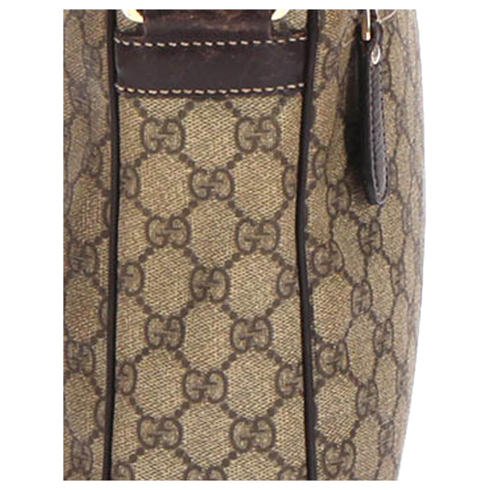 Gucci Brown GG Supreme Tote Bag Pink Beige Leather Cloth Pony-style  calfskin Cloth ref.204902 - Joli Closet