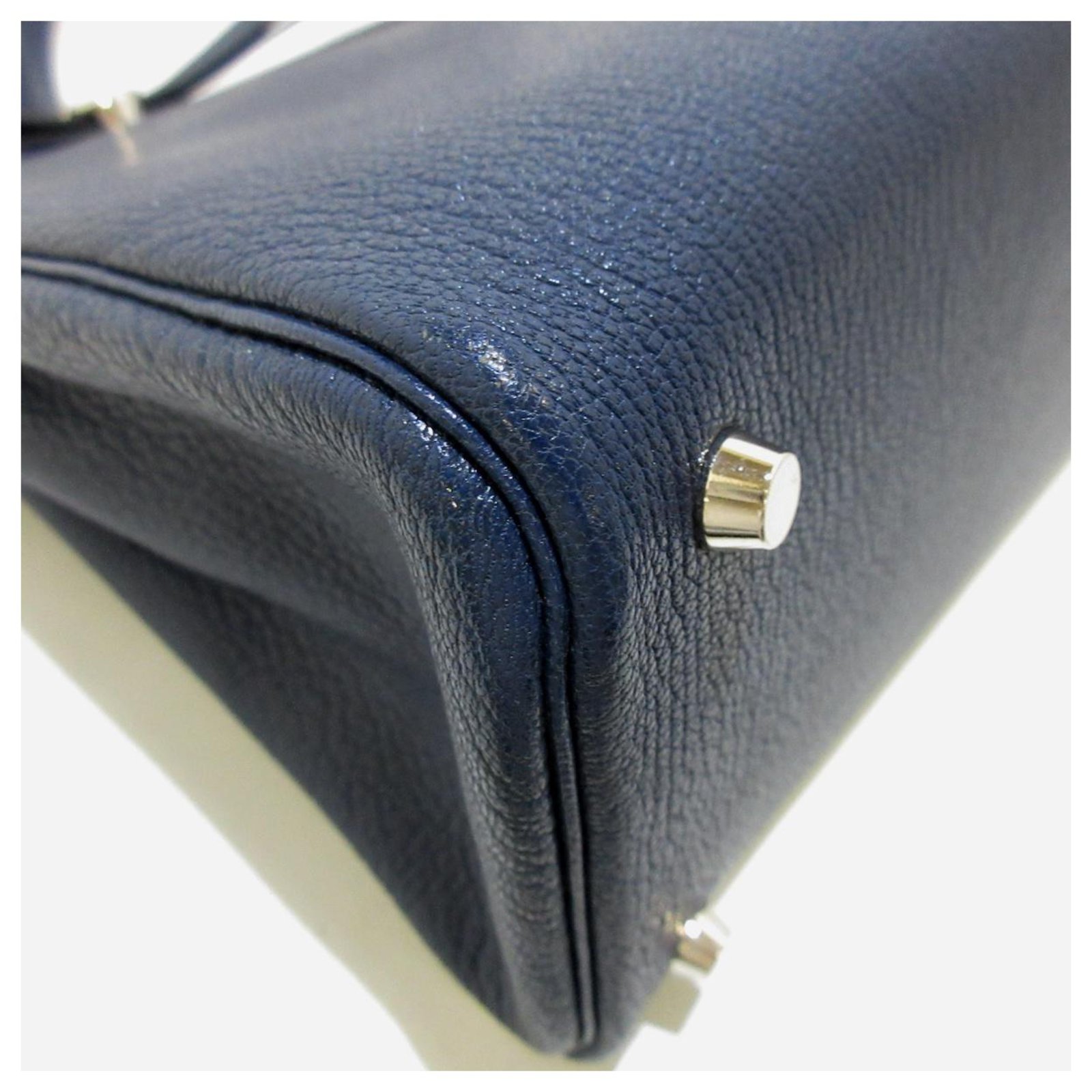 Hermès Jige Dark blue Leather ref.817526 - Joli Closet