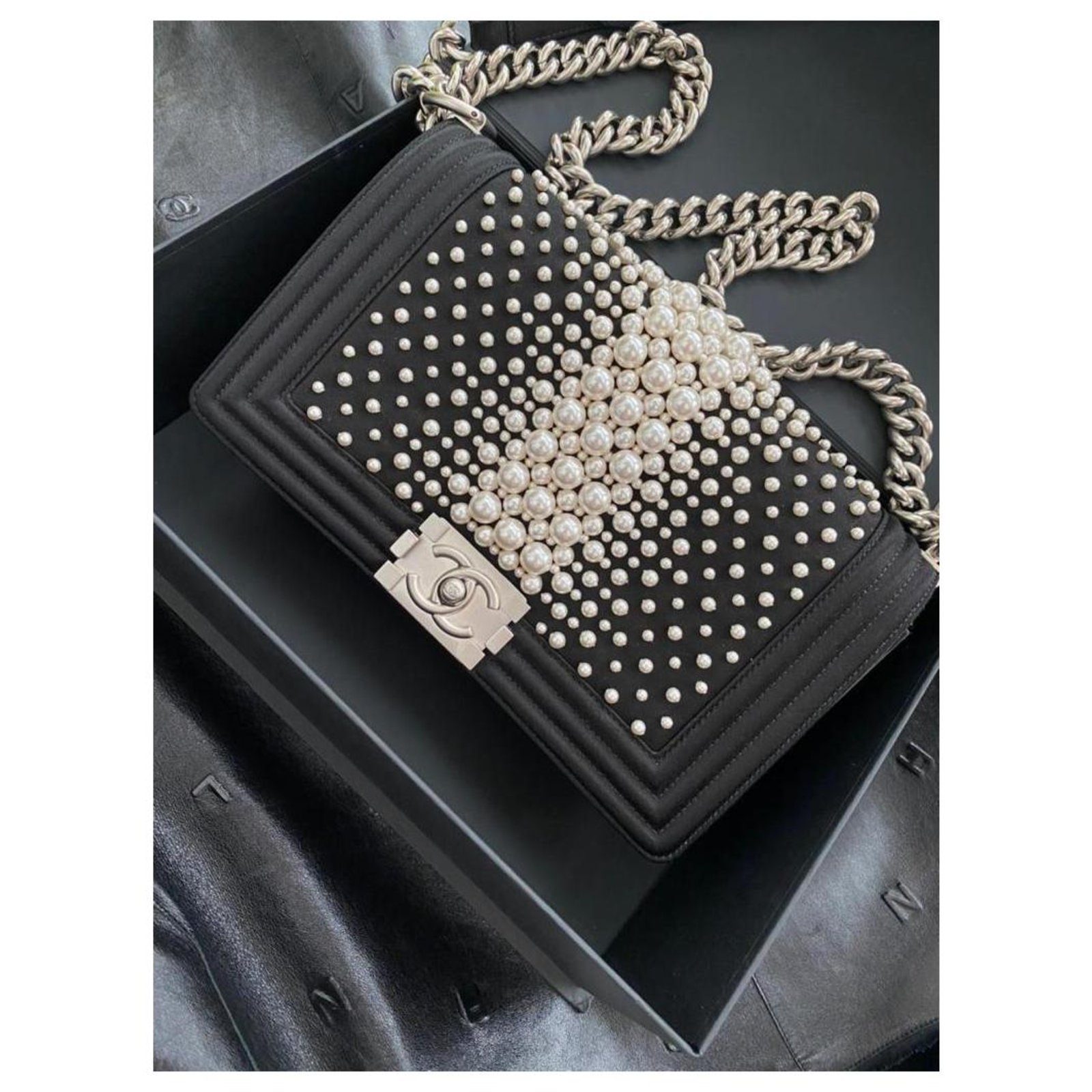 Chanel Medium Boy Bag with Pearls - Limited Edition