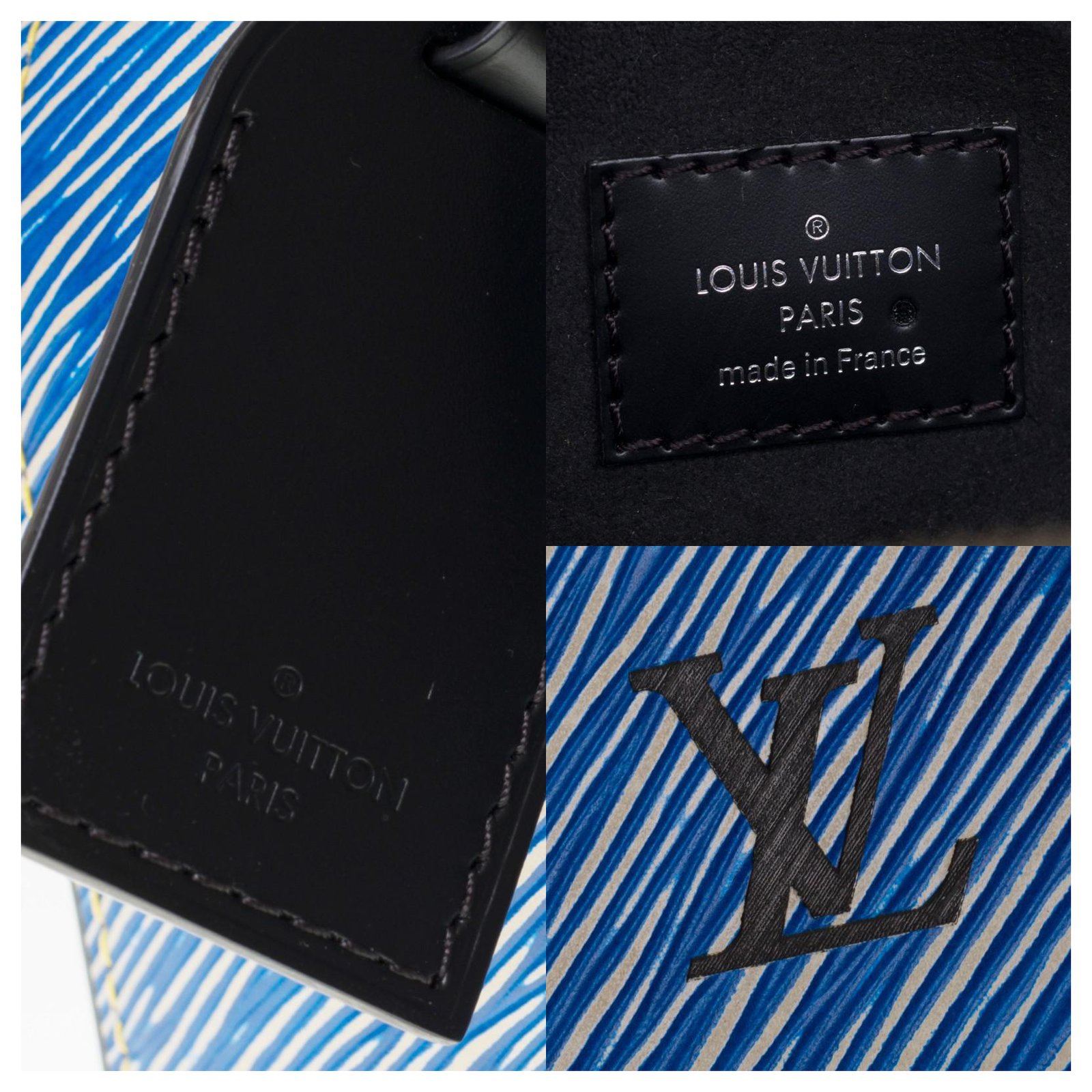 Louis Vuitton Rare Speedy 25 blue and white Epi Denim shoulder