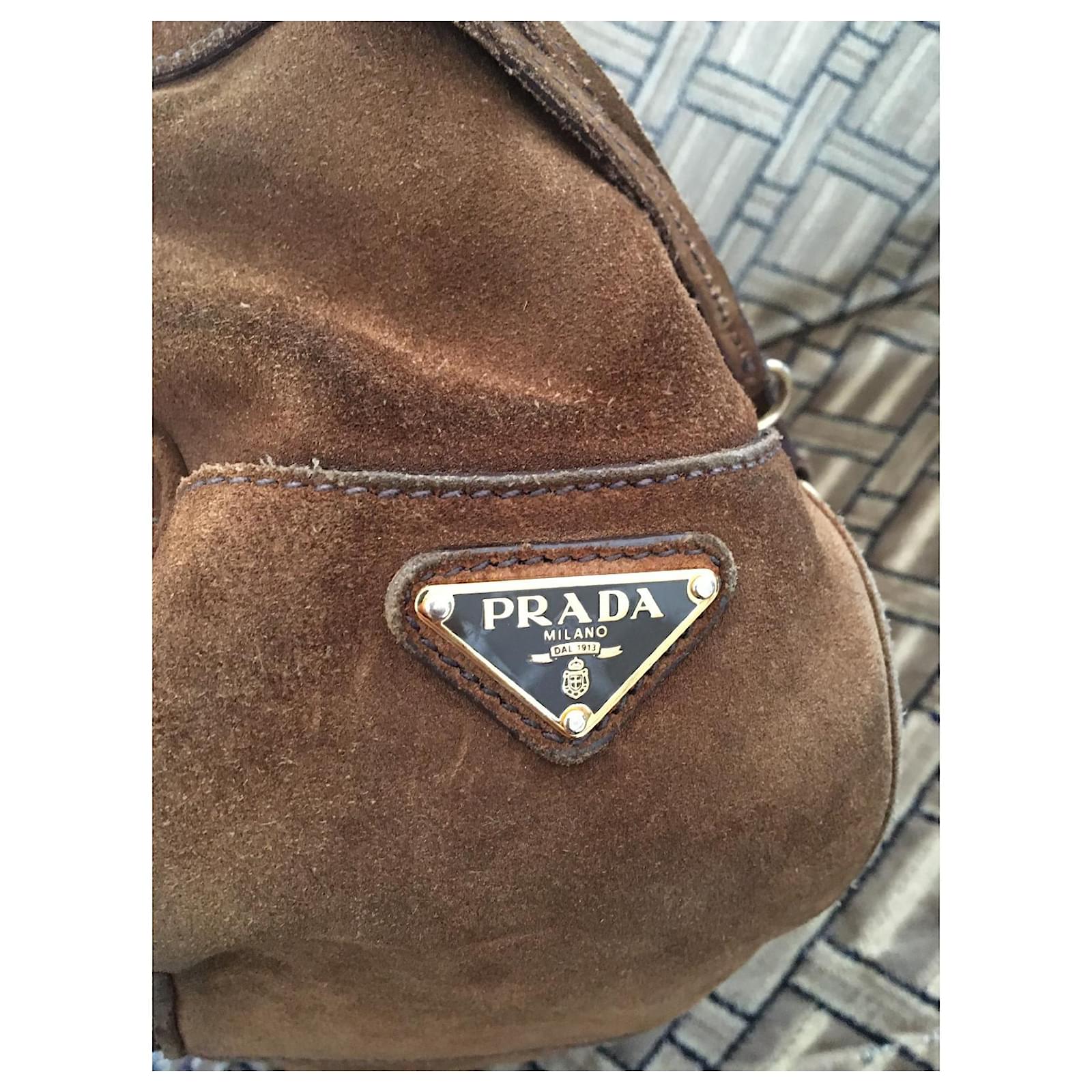 prada brown suede bag