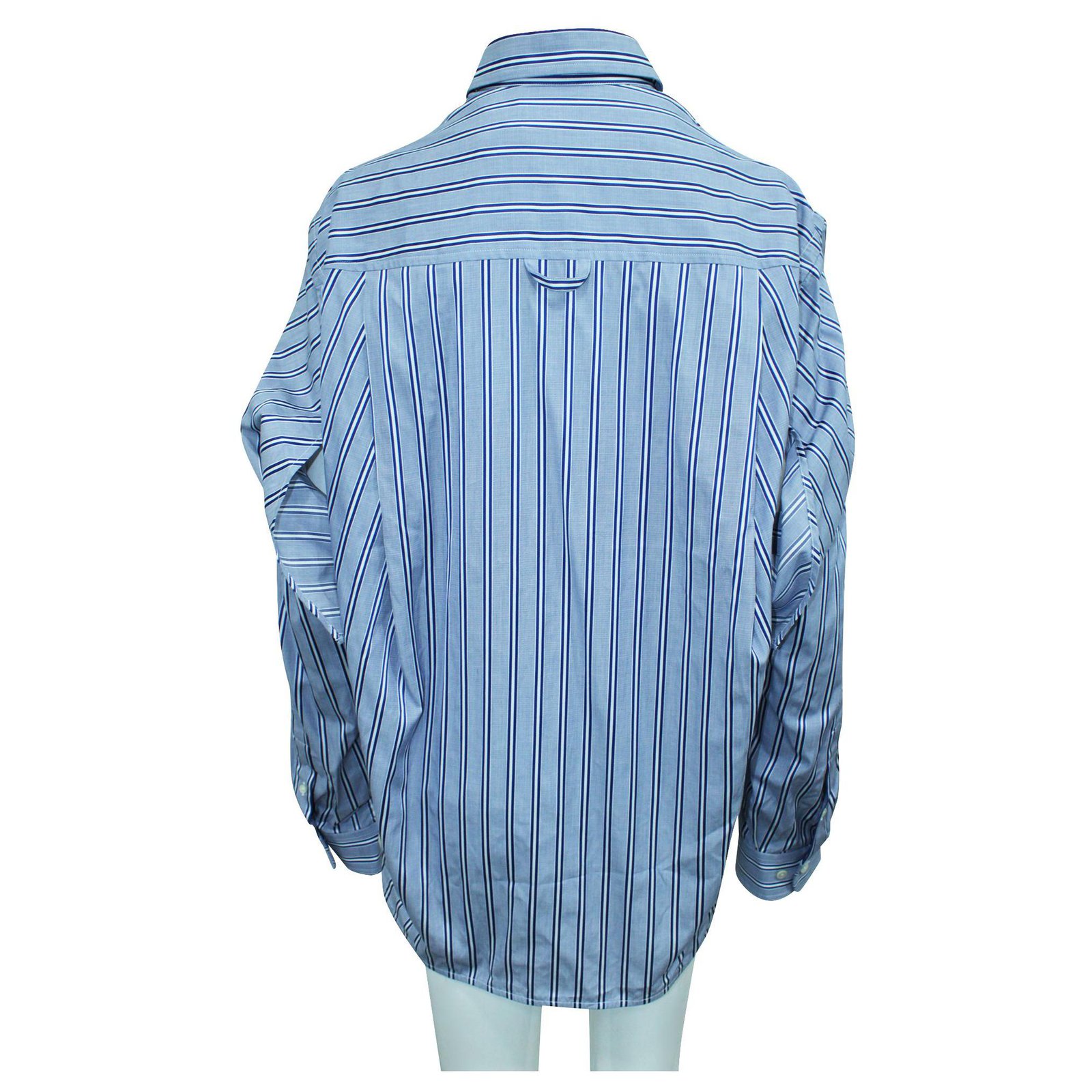 Balenciaga Blue Striped Shirt with Underarm Cutouts Cotton ref.305449 ...
