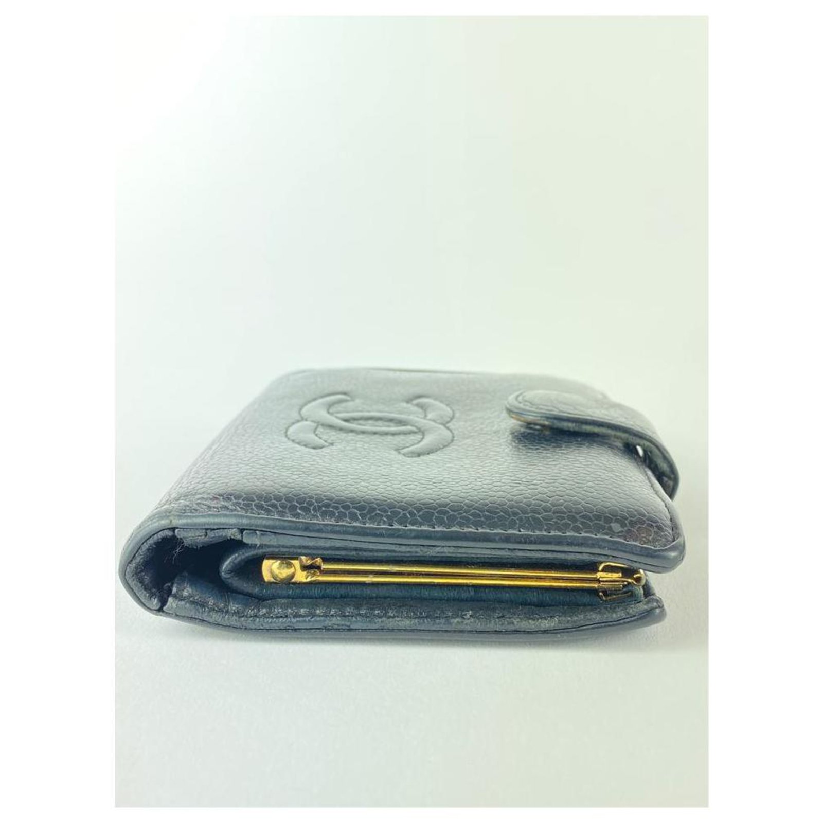 chanel mini black caviar wallet