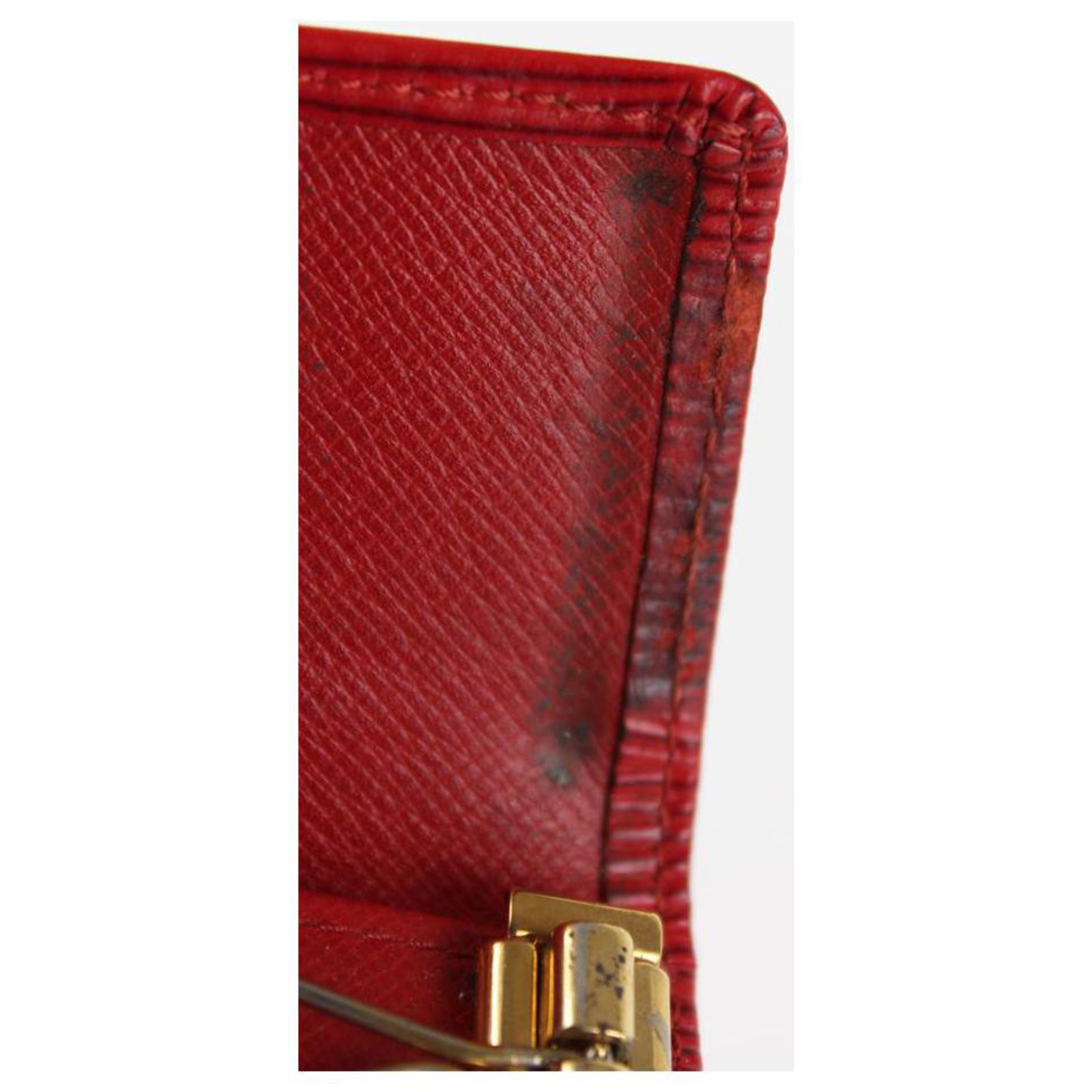 Louis Vuitton Red Epi Leather Multicles 4 Key Holder Wallet Case 405lv528