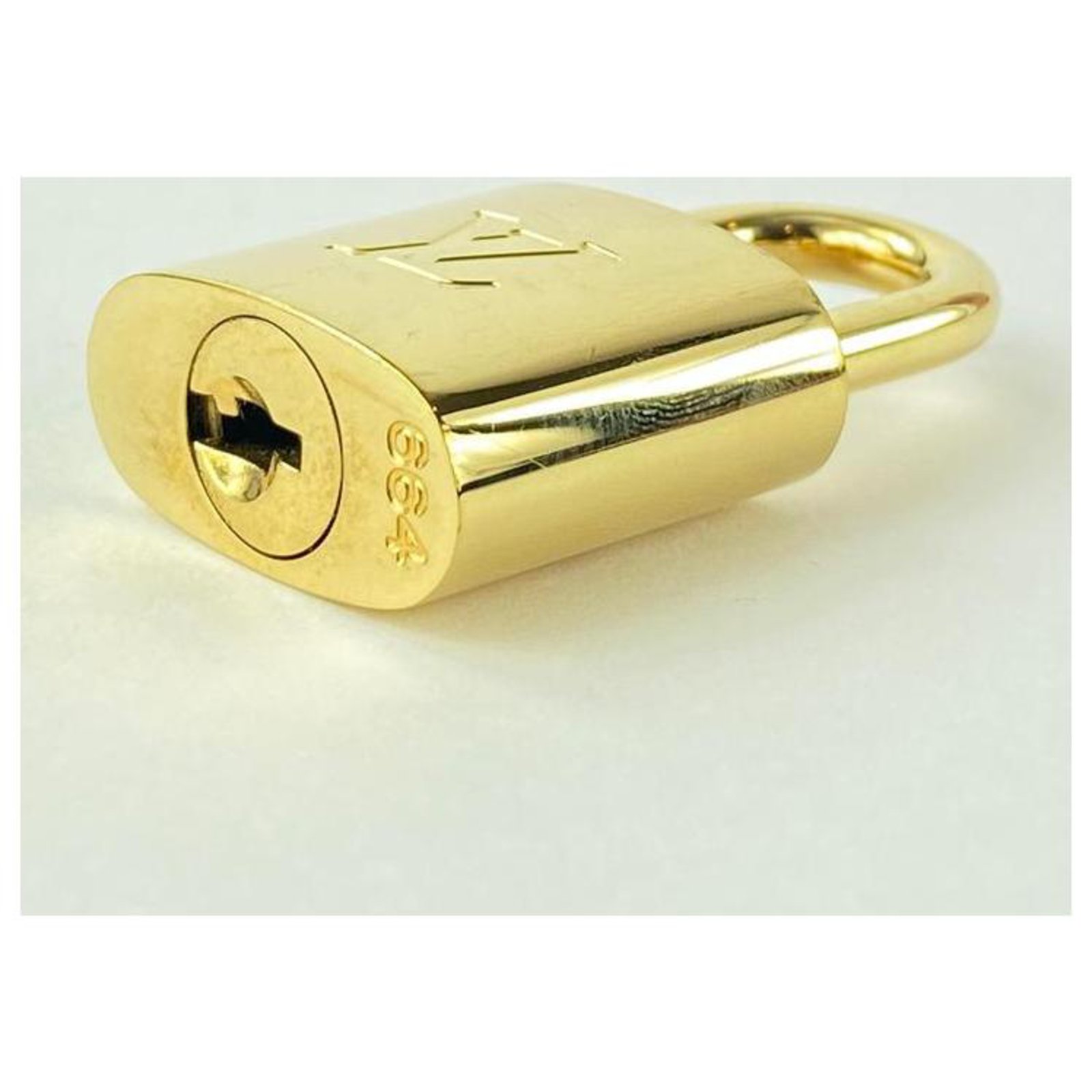 Louis Vuitton Gold #664 Padlock and Key Set Cadena Lock Full Kit