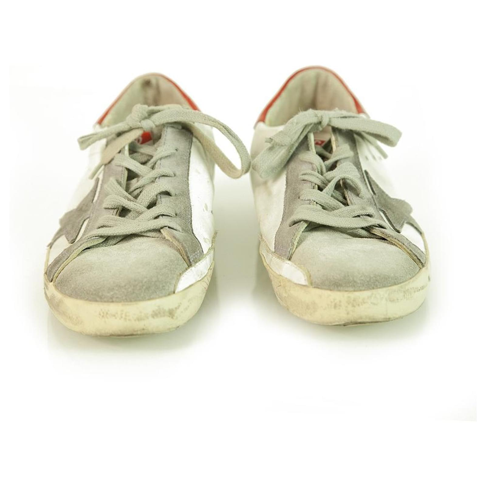Golden Goose Super-Star distressed leather and suede sneakers
