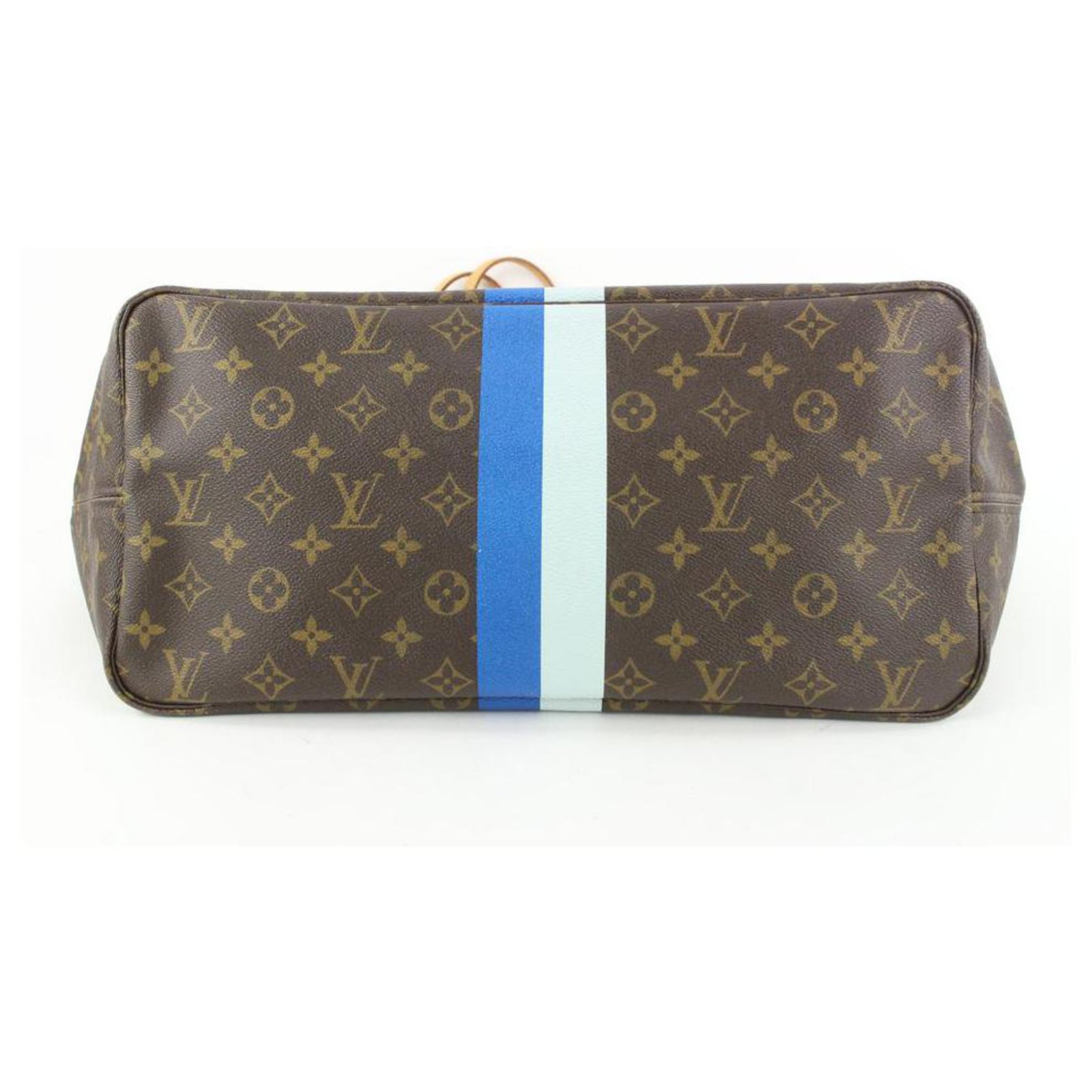 Louis Vuitton Large Blue Monogram Mon Stripe Neverfull GM Tote Bag