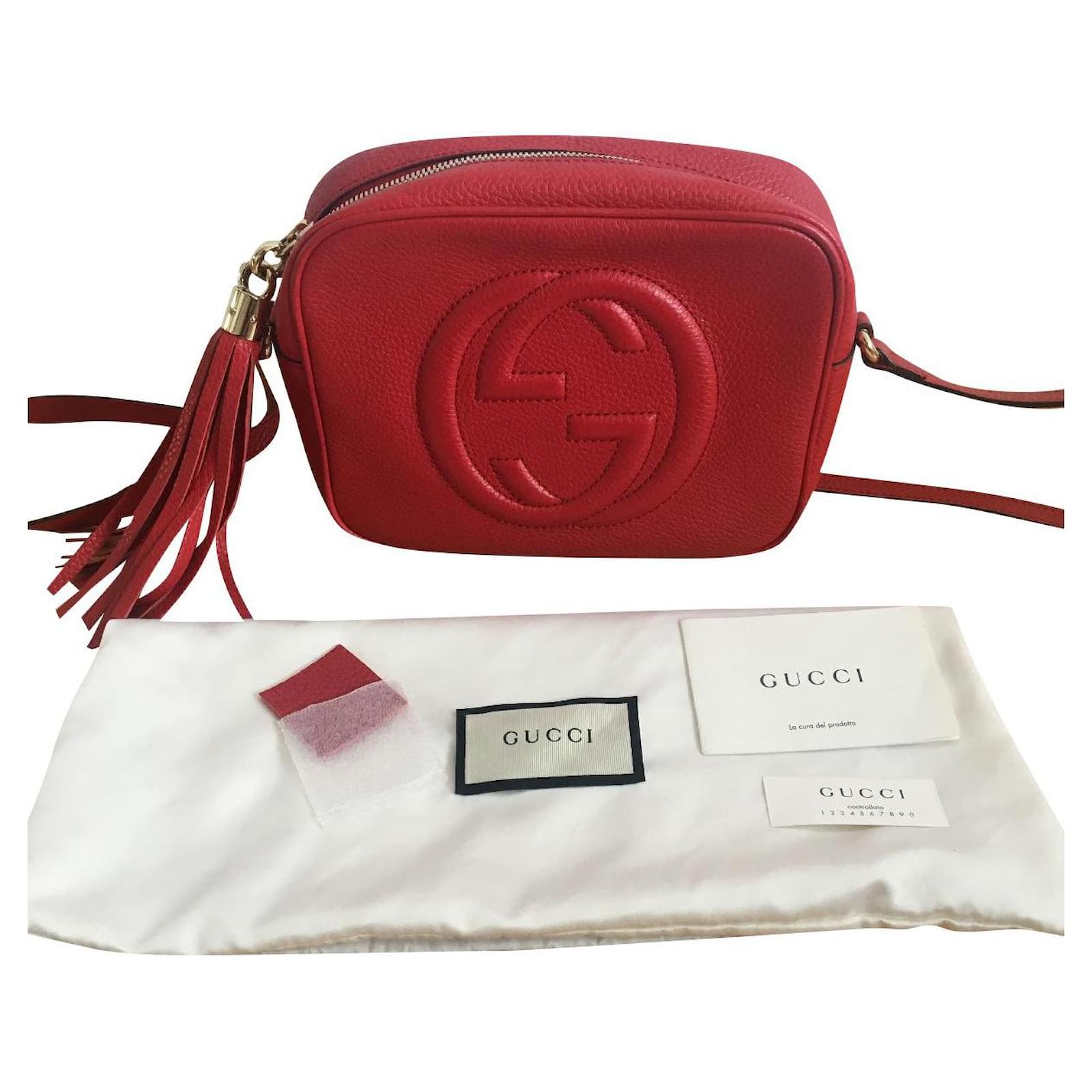 Gucci Disco Bag Soho Red Leather ref.306900 Joli Closet