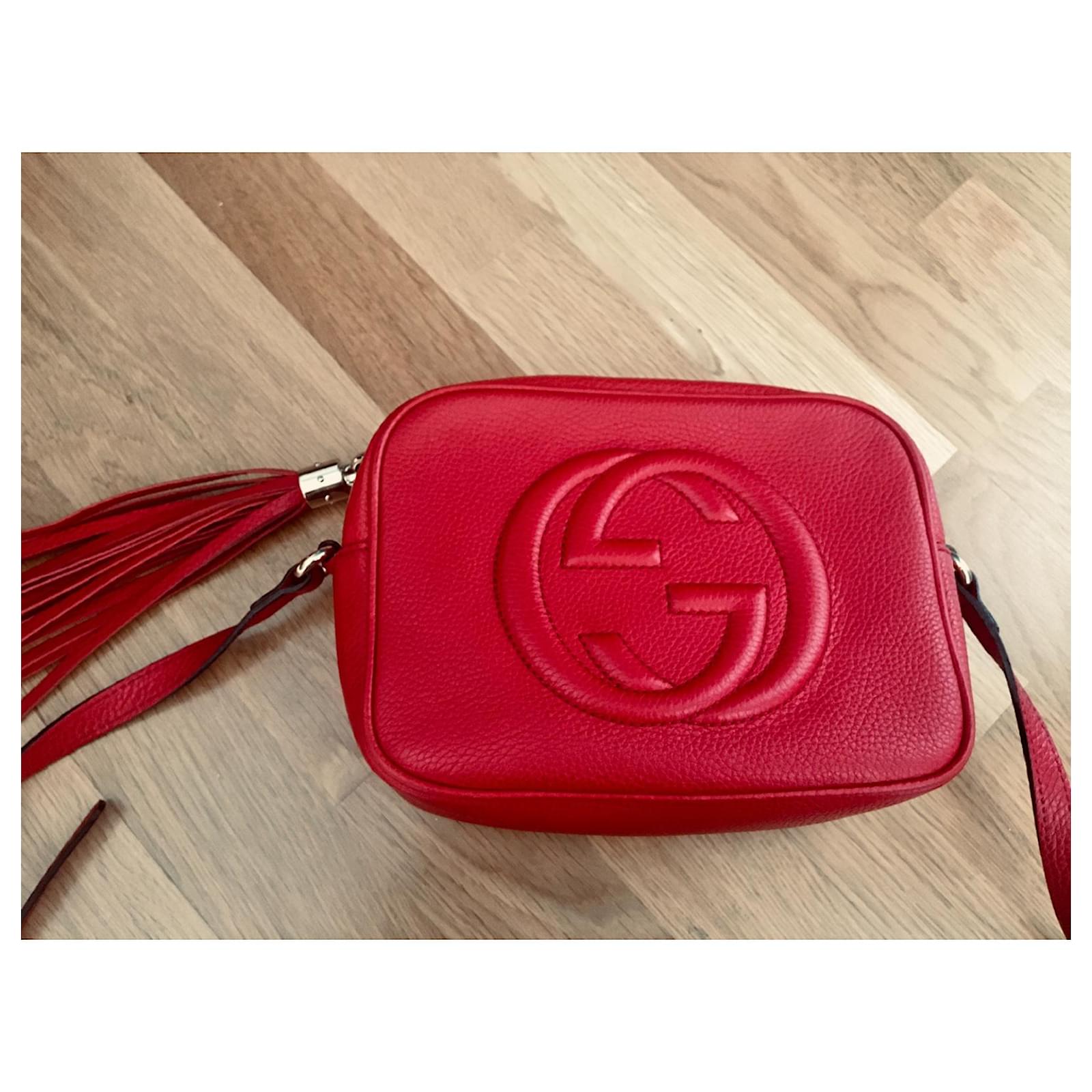 Gucci Disco Bag Soho Red Leather ref.306900 Joli Closet