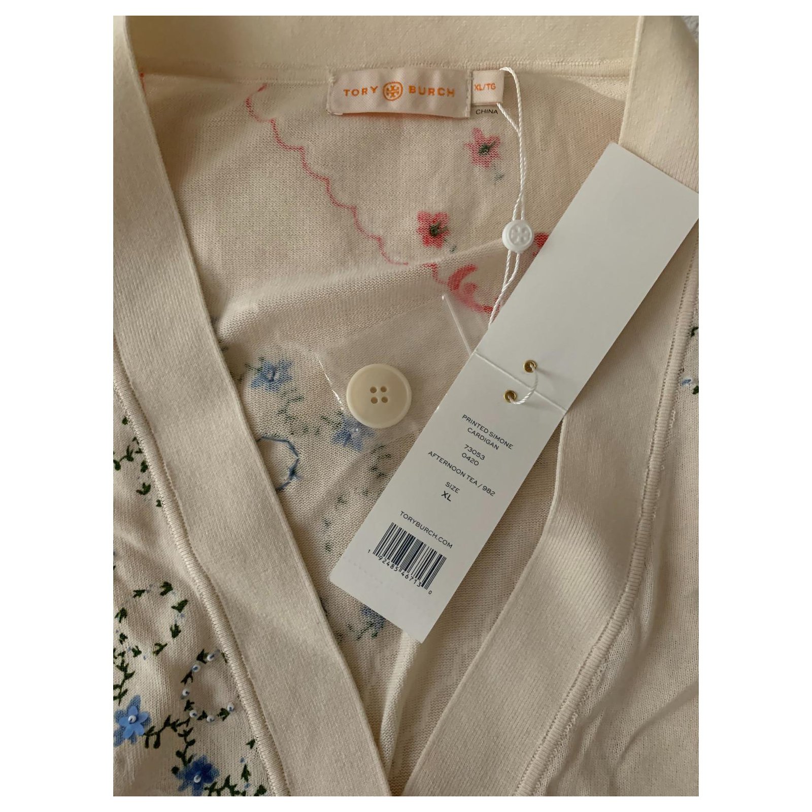 Tory Burch Printed cardigan Cream Cotton  - Joli Closet