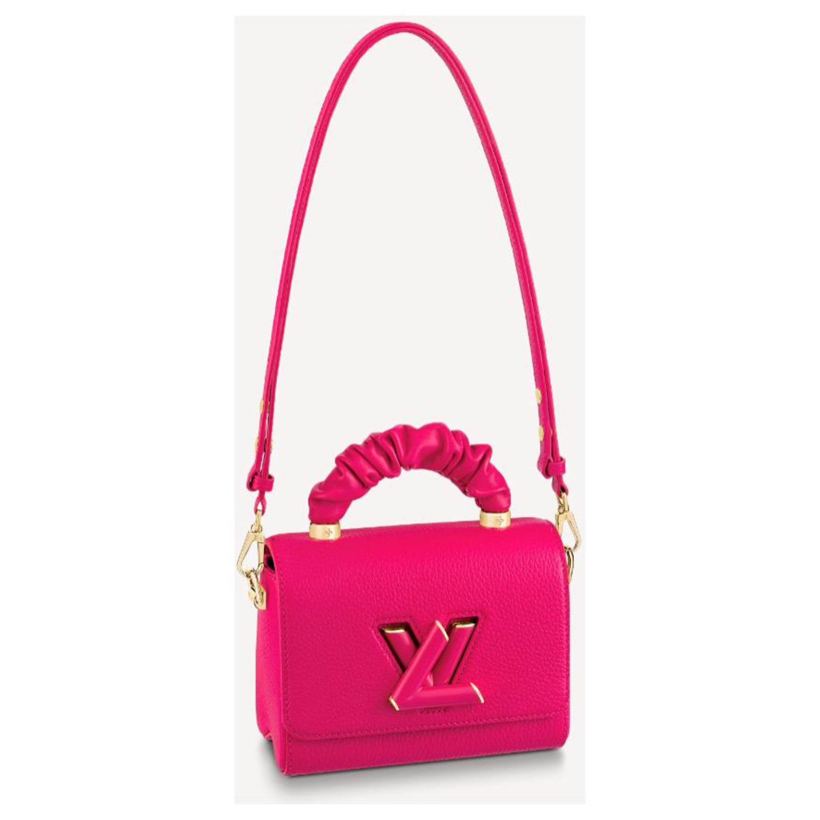 Louis Vuitton LV Twist bag Fuchsia black MM Leather ref.504086 - Joli Closet