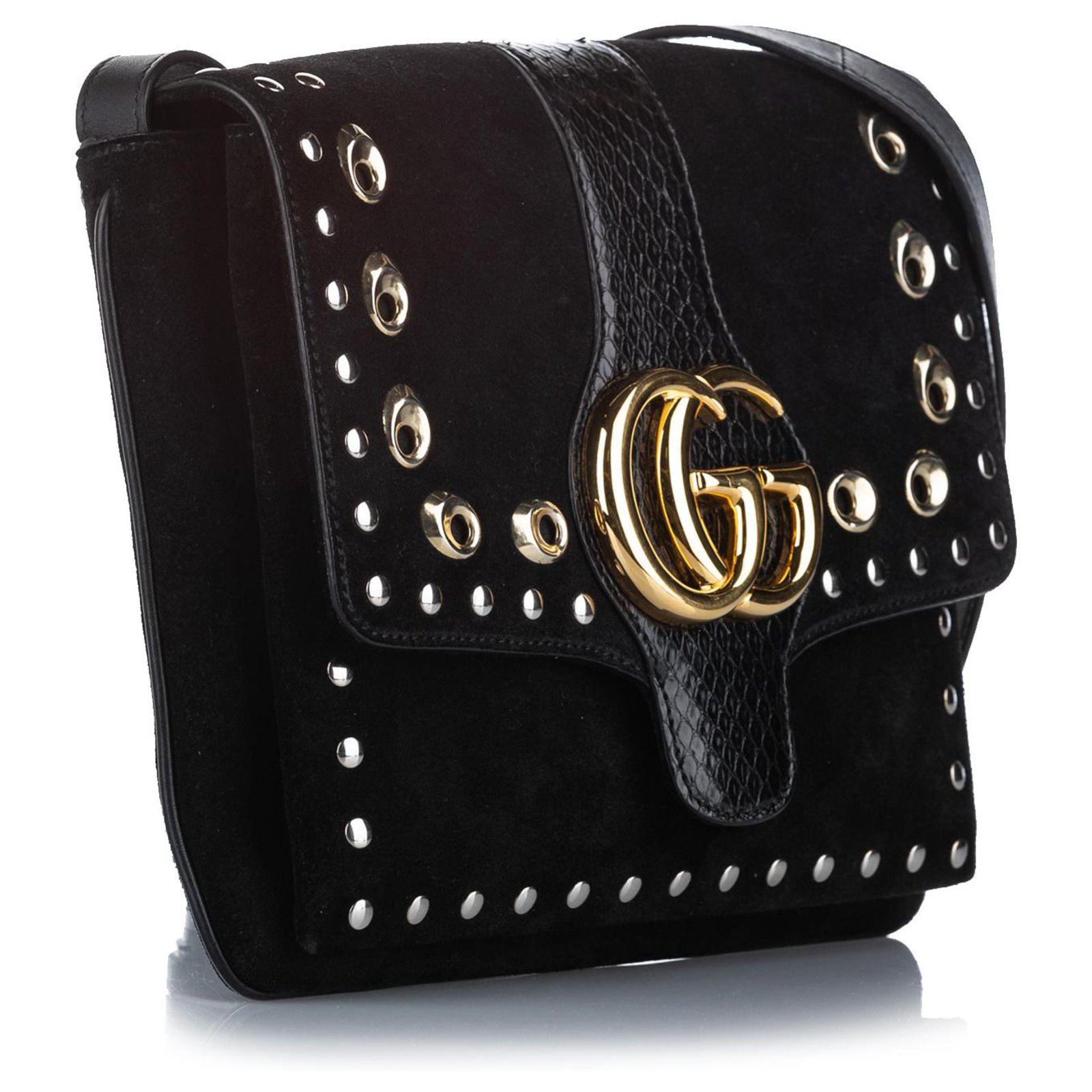 Gucci Sac bandoulière Gucci Arli en daim noir Suede ref.988833 - Joli Closet