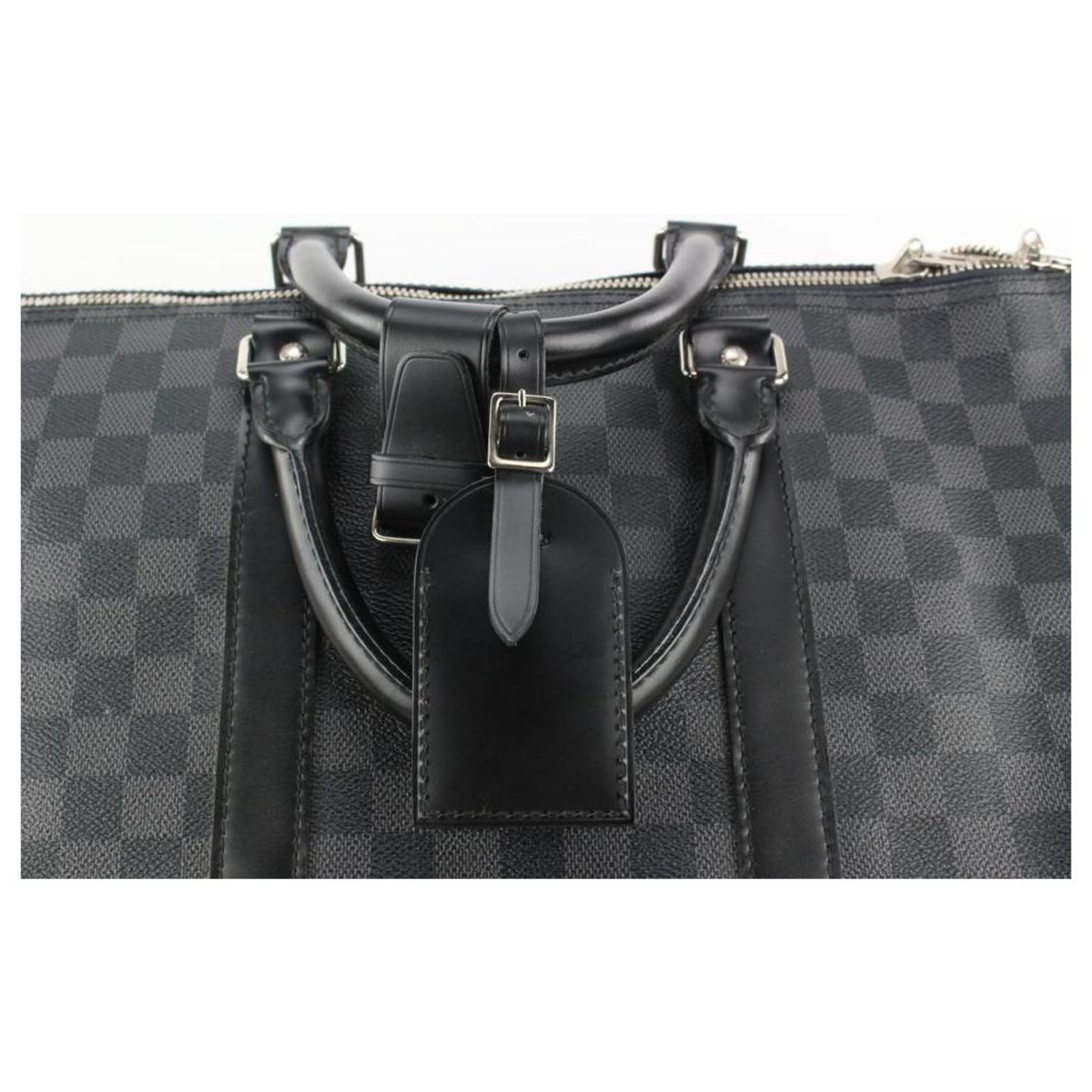 Louis Vuitton Damier Graphite Keepall Bandouliere 55 Duffle with Strap 9lk822s