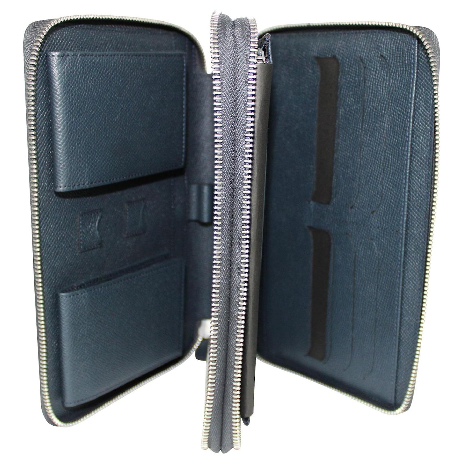 Alfred Dunhill Navy Borudon Organizer Blue Navy blue Leather ref