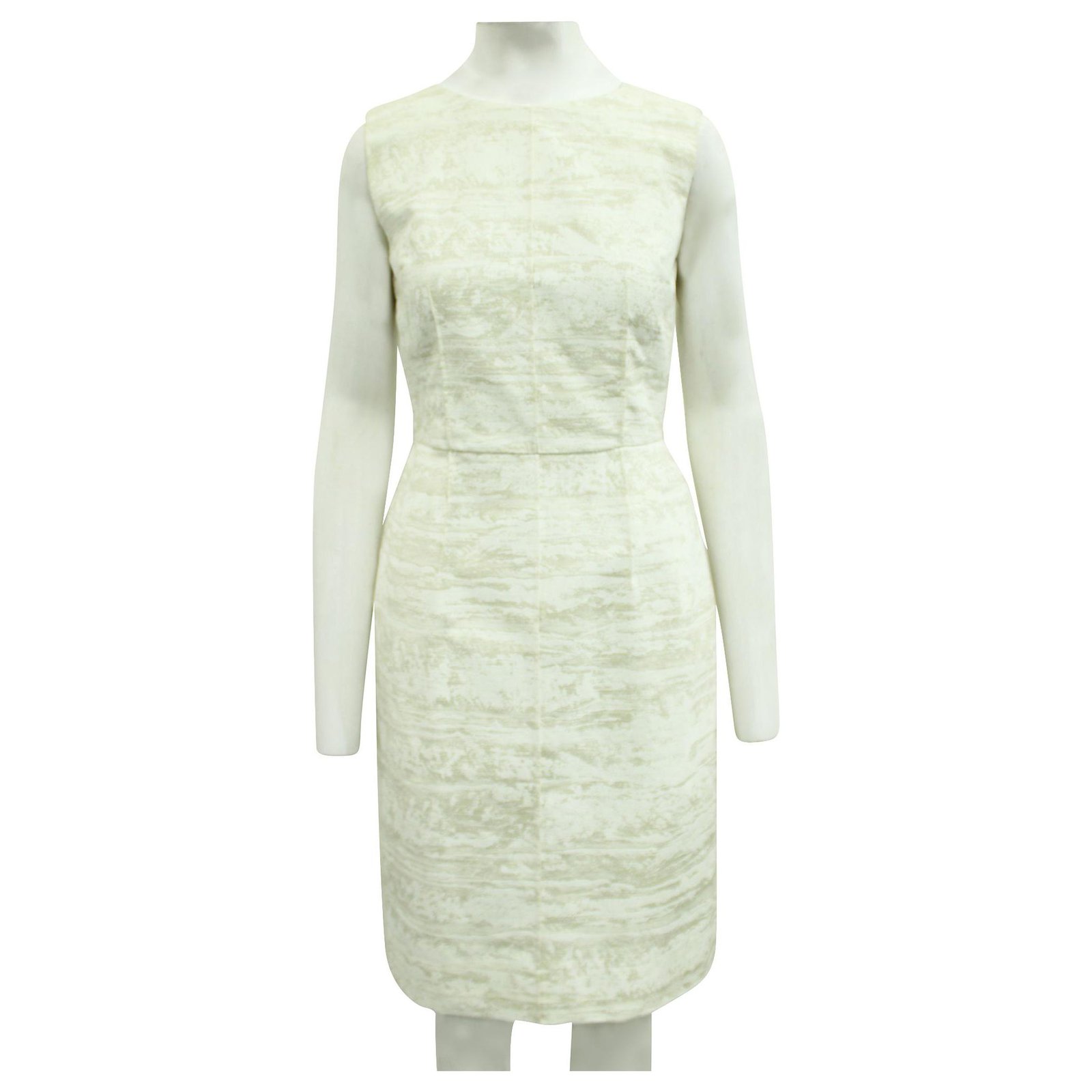 Dolce Gabbana Elfenbein Bedrucktes Kleid Kleider Andere Baumwolle Weiss Roh Ref 308096 Joli Closet