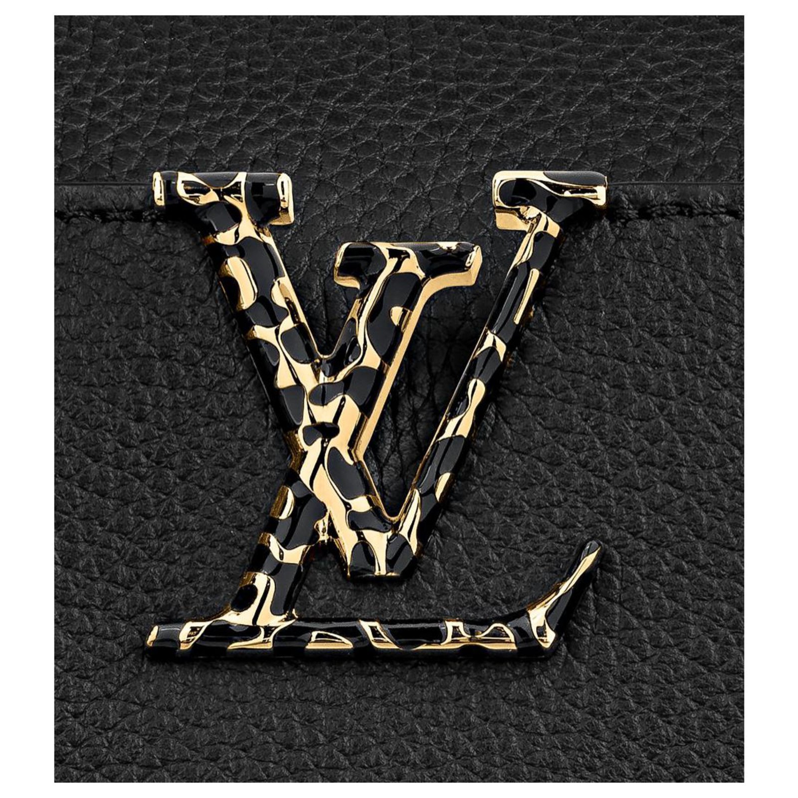 Louis Vuitton LV Capucines BB leopard Black Leather ref.308287
