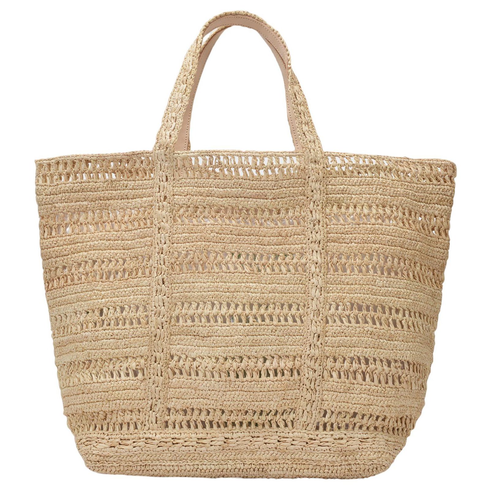 Vanessa Bruno Large Tote Bag In Beige Natural Rafia Yellow ref.309438 ...